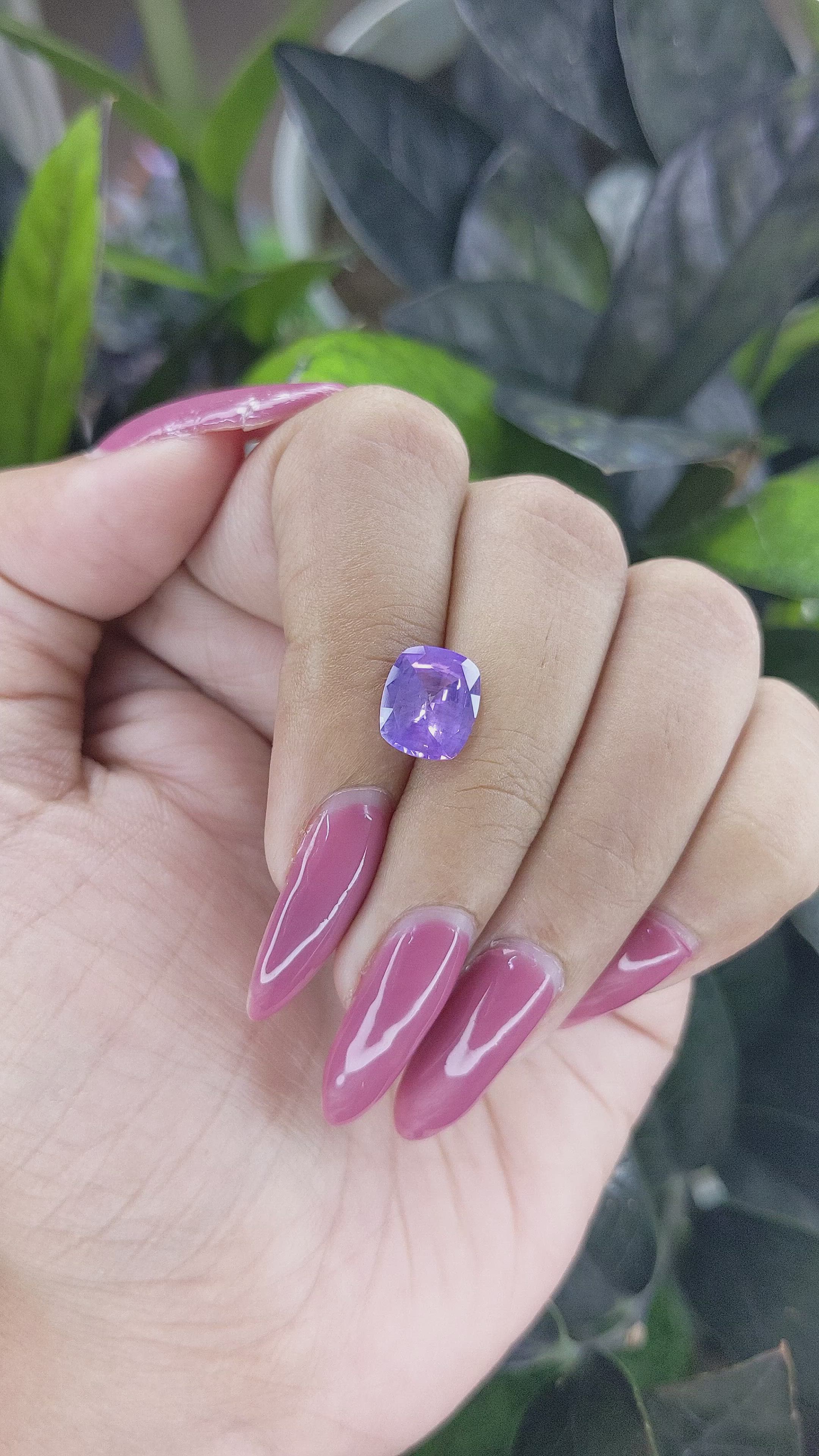 2.95 Ct. Bluish Purple Sapphire from Ceylon (Sri Lanka) Size Video