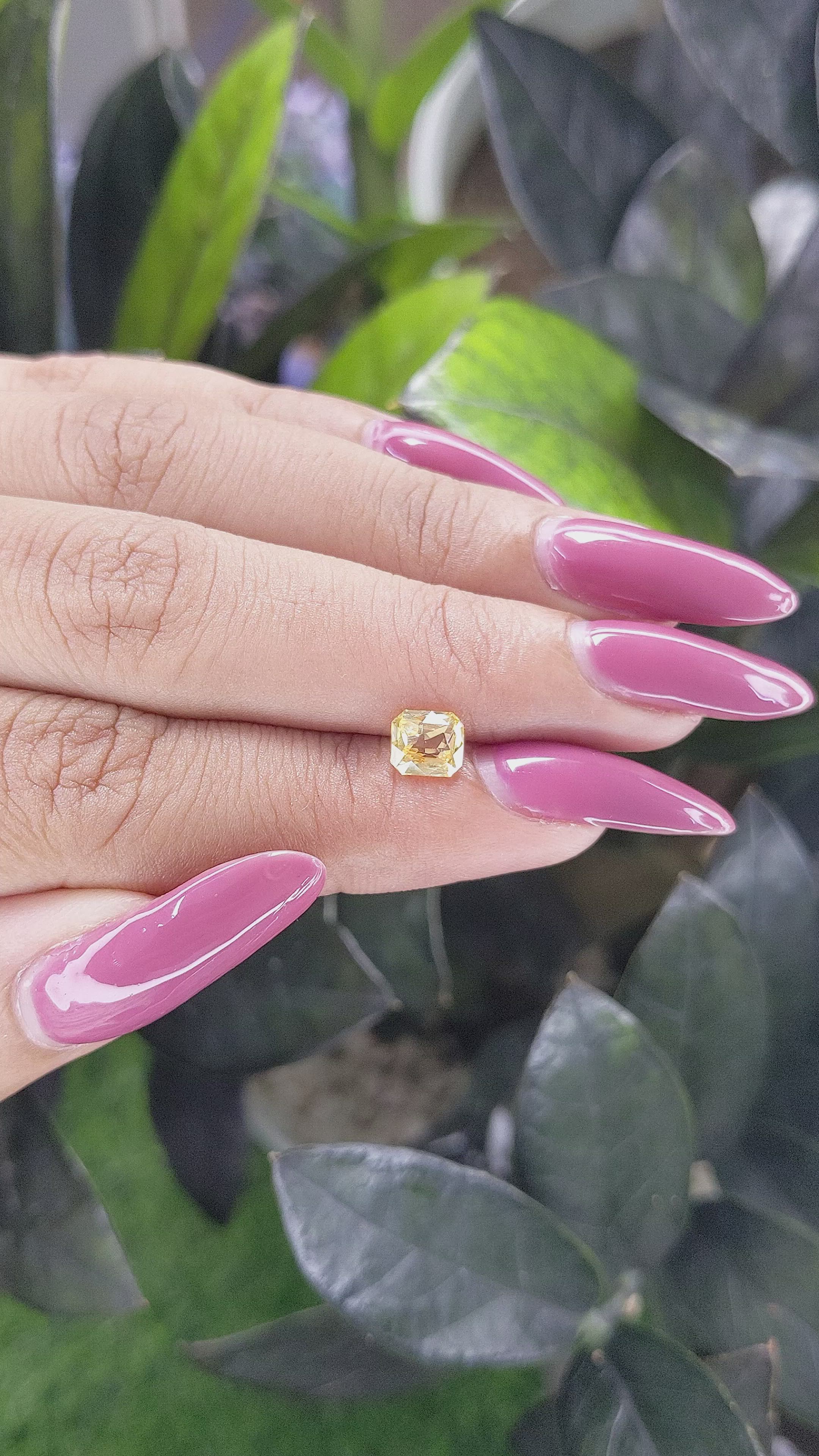 1.05 Ct. Yellow Sapphire from Ceylon (Sri Lanka) Size Video