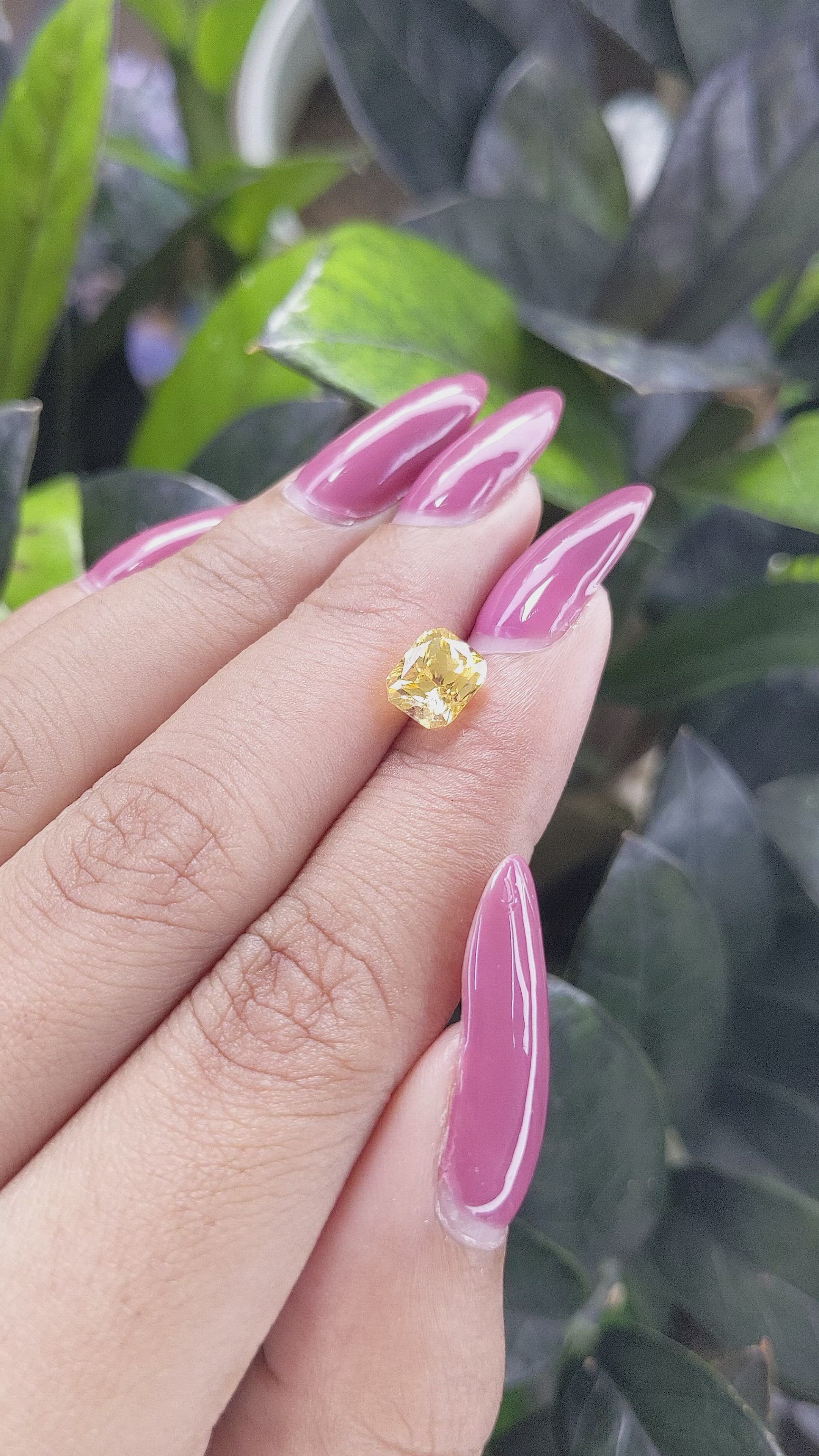 2.10 Ct. Yellow Sapphire from Ceylon (Sri Lanka) Size Video