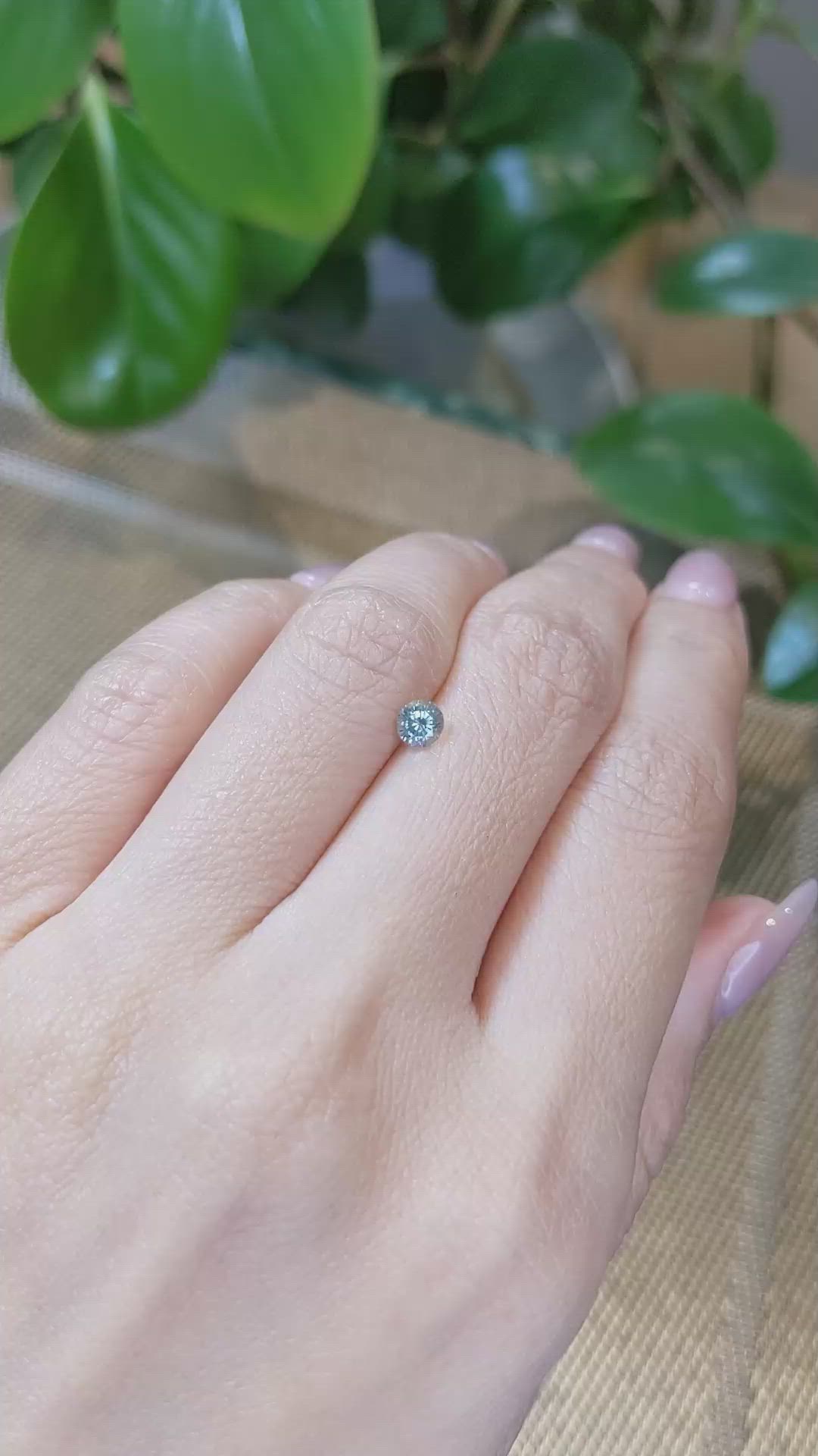 0.49 Ct. Grey Sapphire from Madagascar Size Video