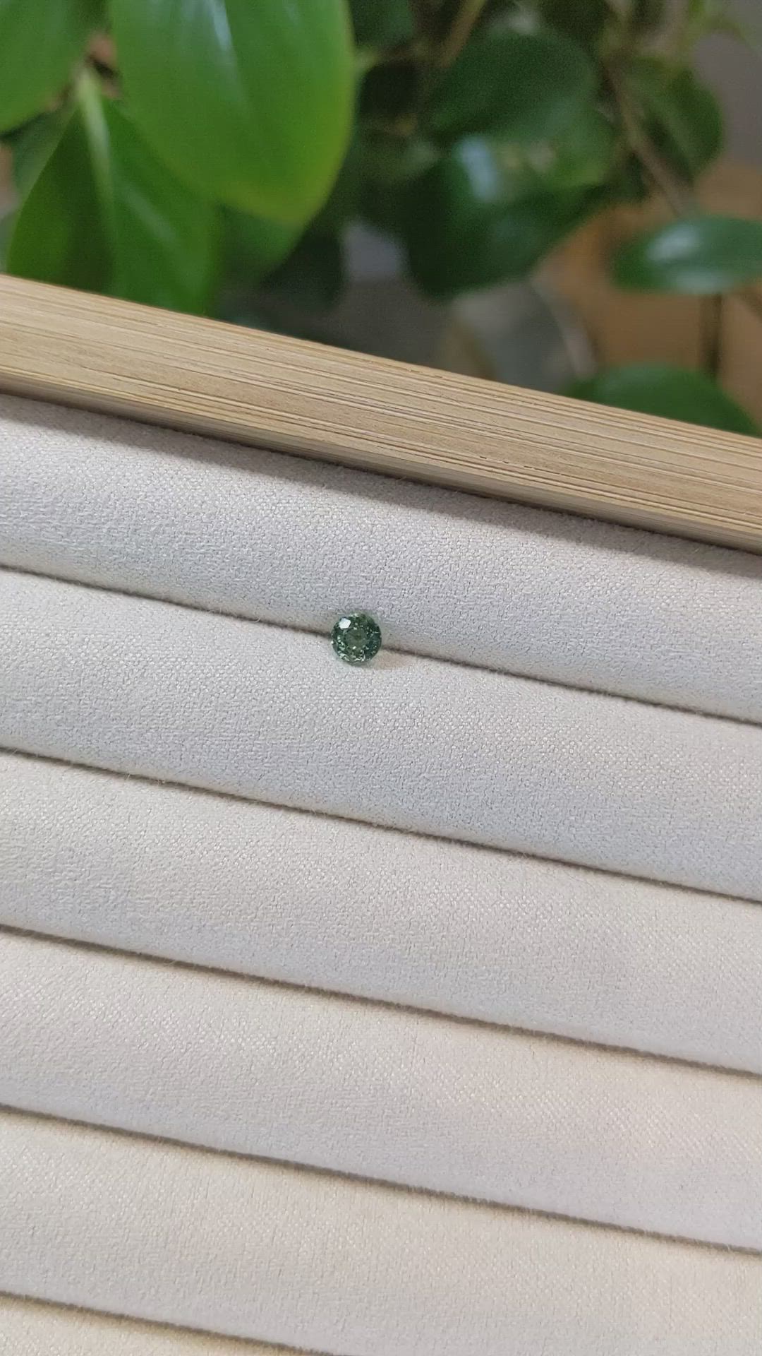 0.52 Ct. Bluish Green Sapphire from Madagascar Size Video