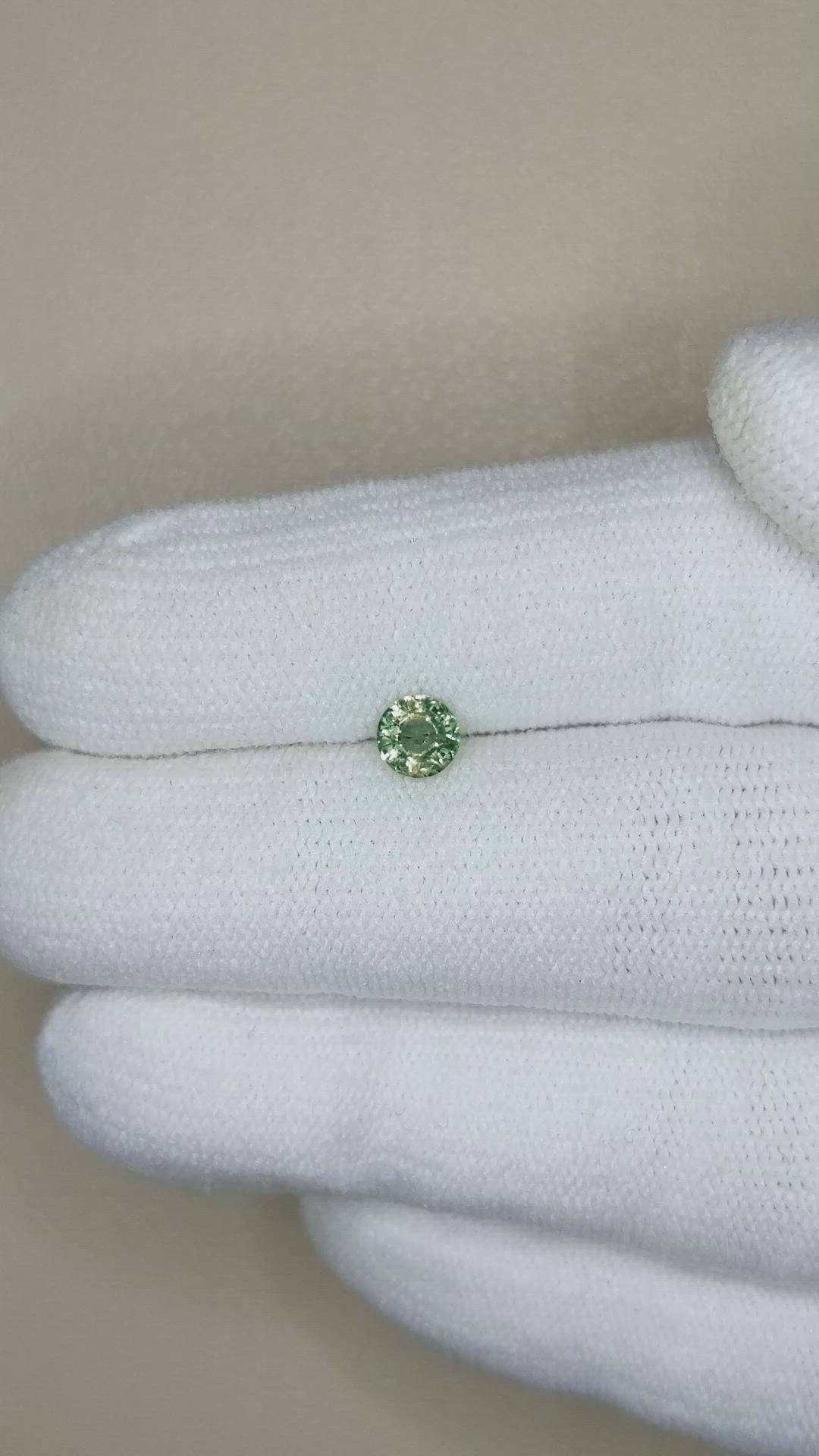 0.52 Ct. Bluish Green Sapphire from Madagascar Size Video