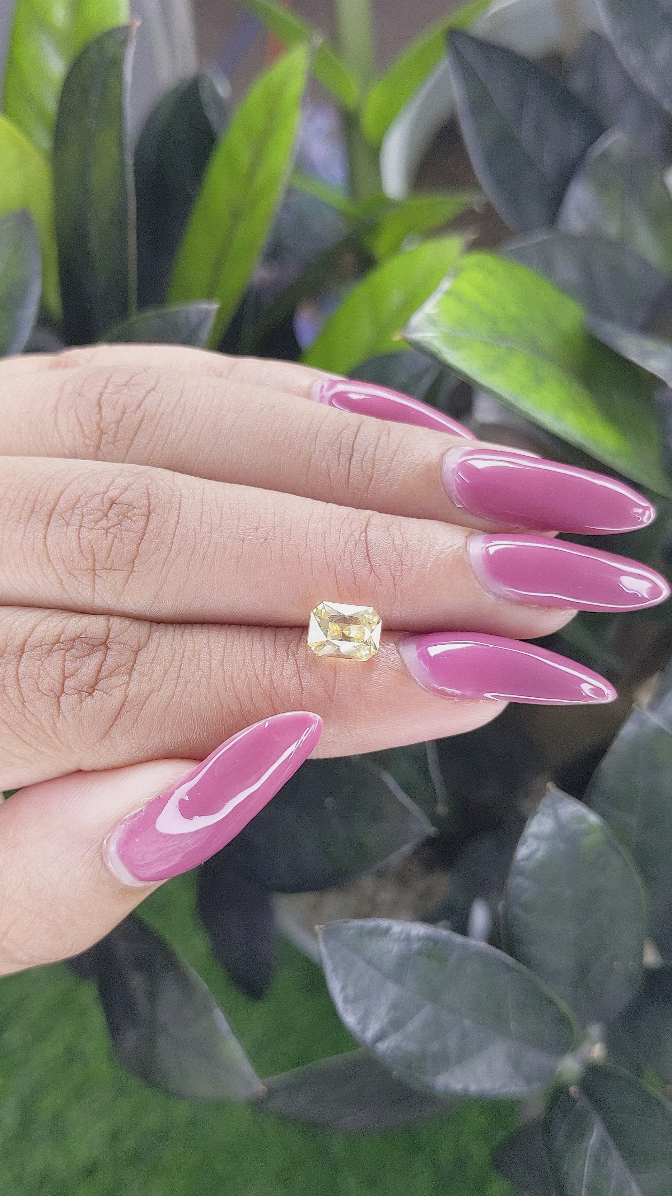 2.08 Ct. Yellow Sapphire from Ceylon (Sri Lanka) Size Video