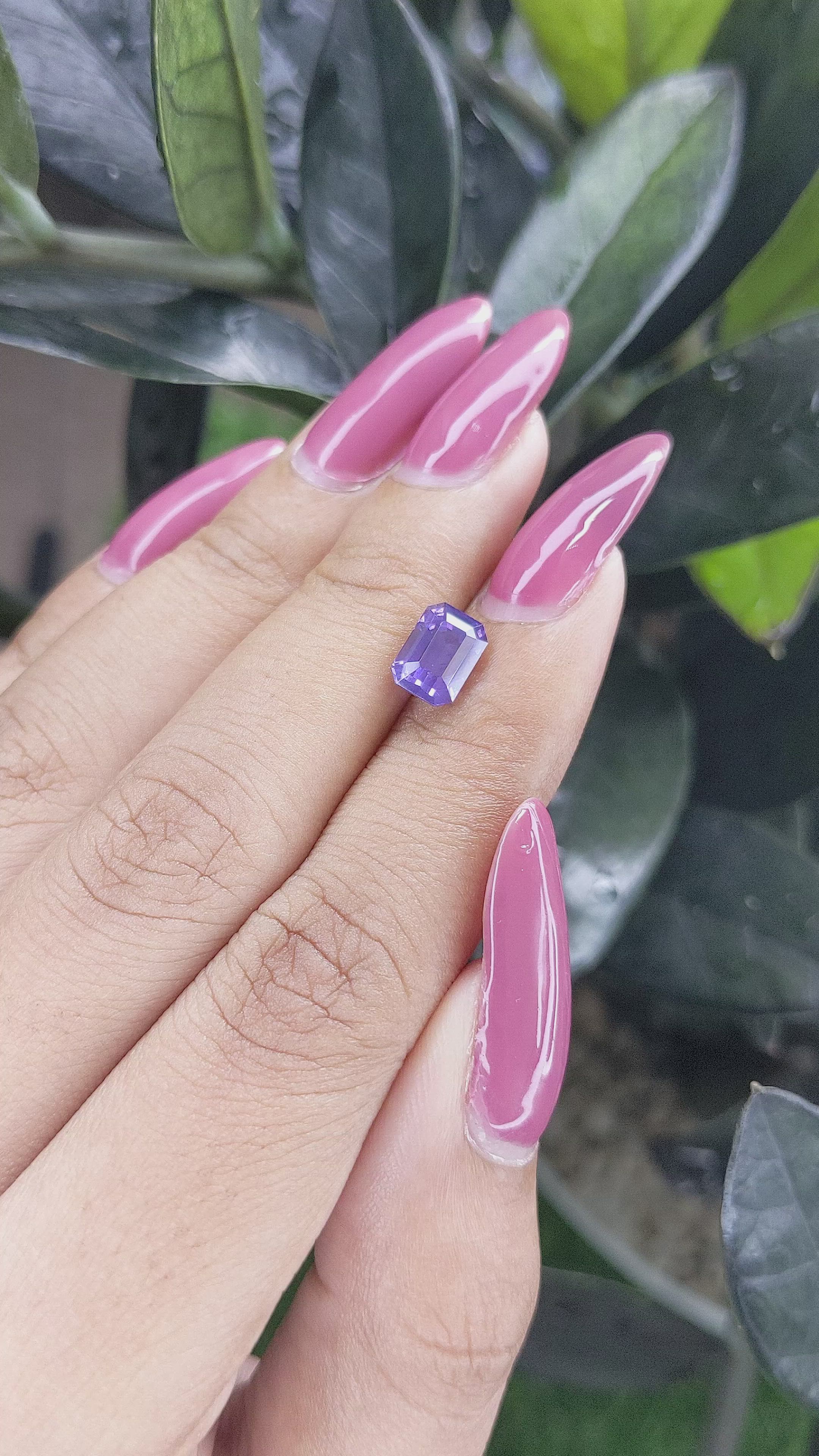 2.00 Ct. Violet Sapphire from Ceylon (Sri Lanka) Size Video