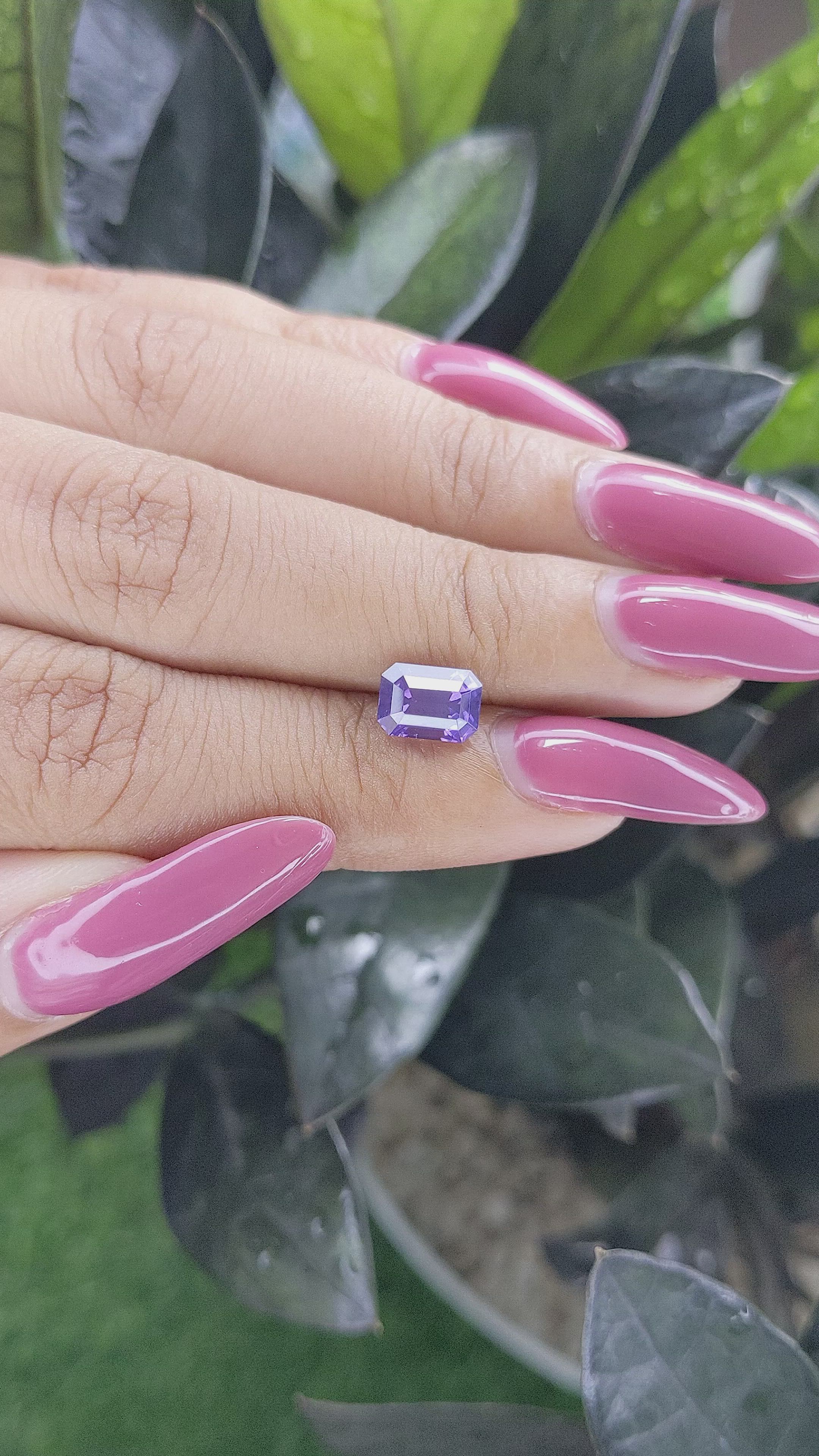 2.00 Ct. Violet Sapphire from Ceylon (Sri Lanka) Size Video