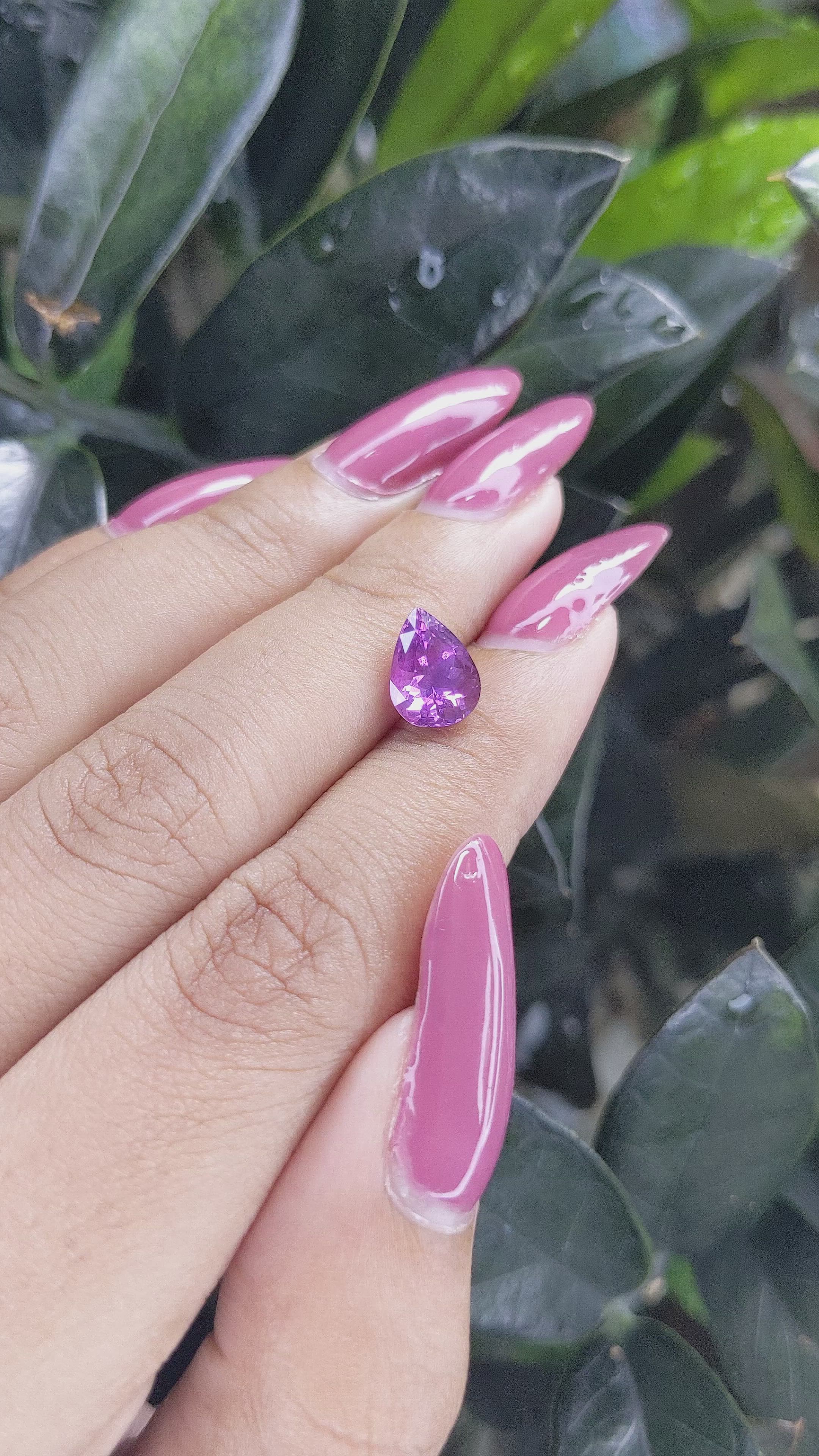 2.25 Ct. Purple Sapphire from Ceylon (Sri Lanka) Size Video