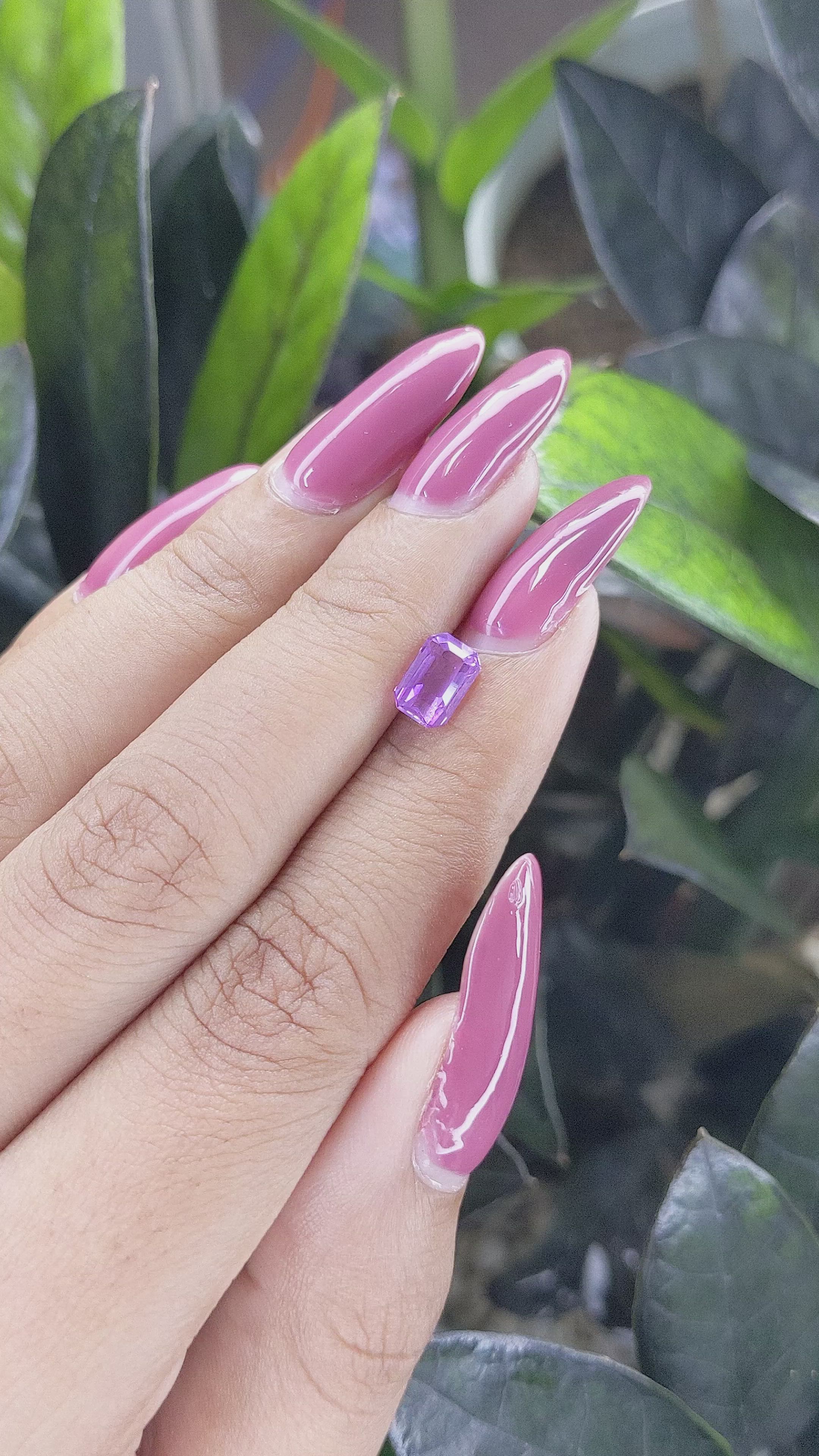 1.56 Ct. Purple Sapphire from Madagascar Size Video