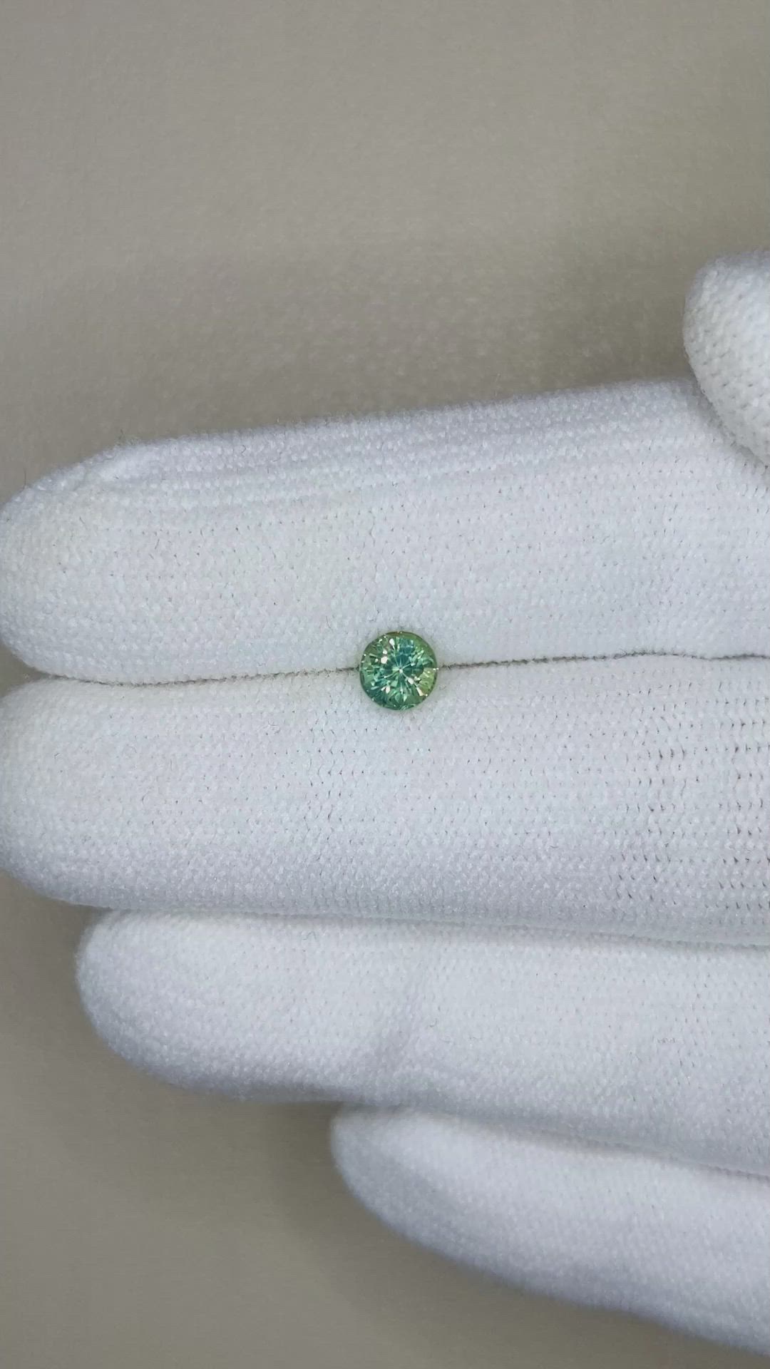 0.59 Ct. Green Sapphire from Madagascar Size Video
