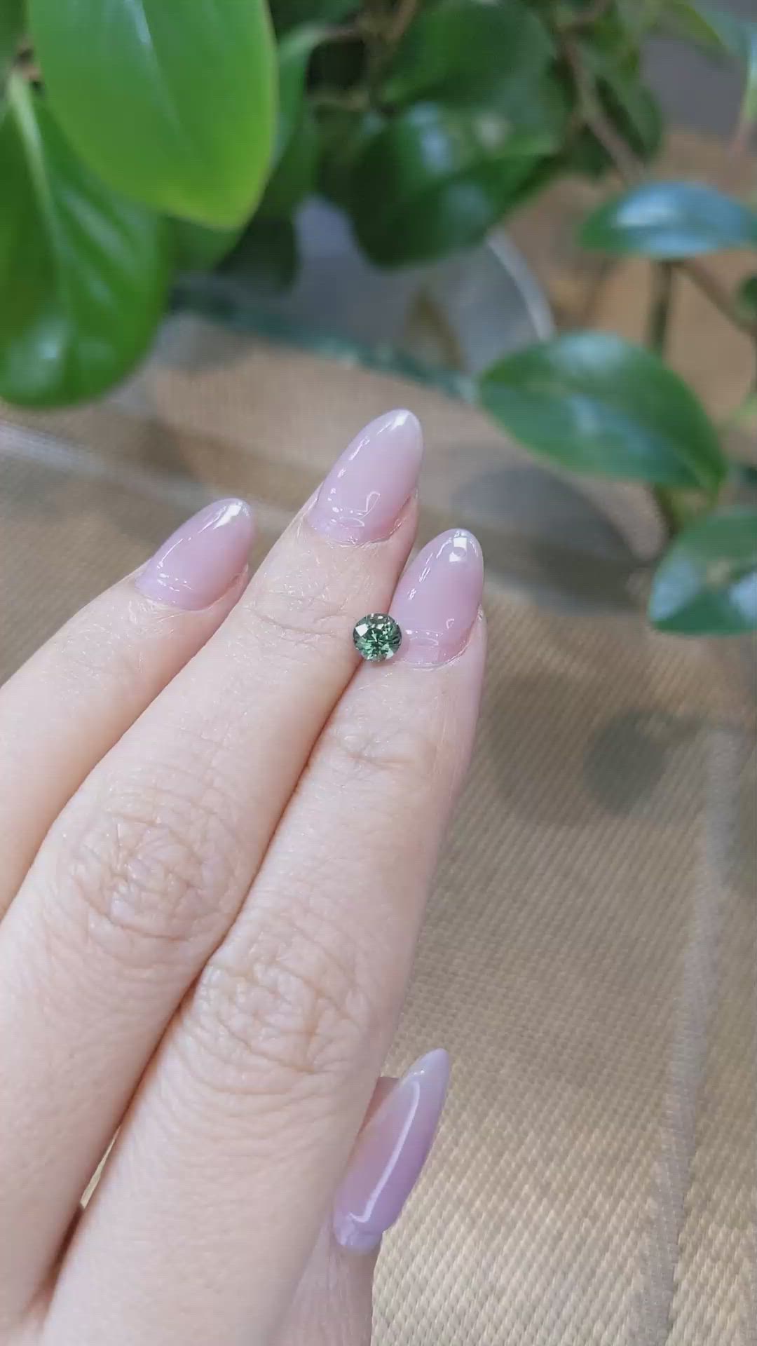 0.61 Ct. Green Sapphire from Madagascar Size Video