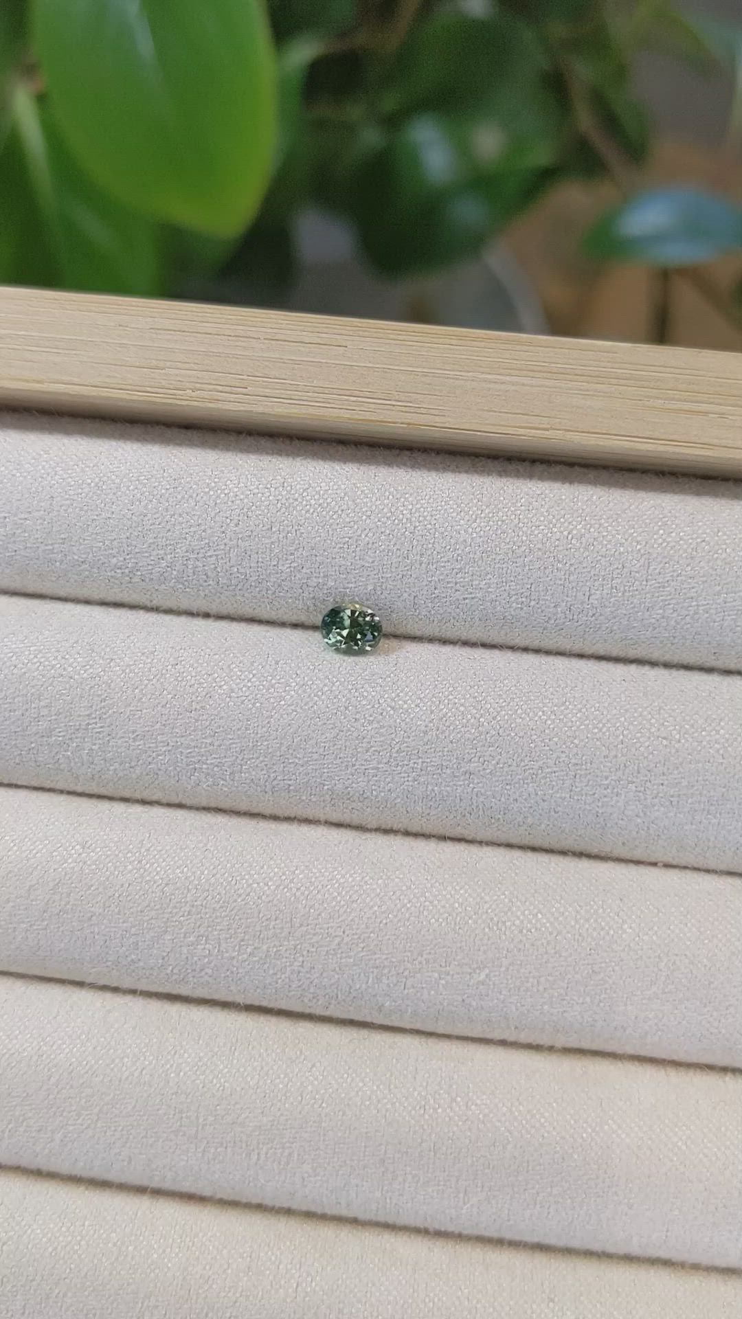 0.55 Ct. Bluish Green Sapphire from Madagascar Size Video