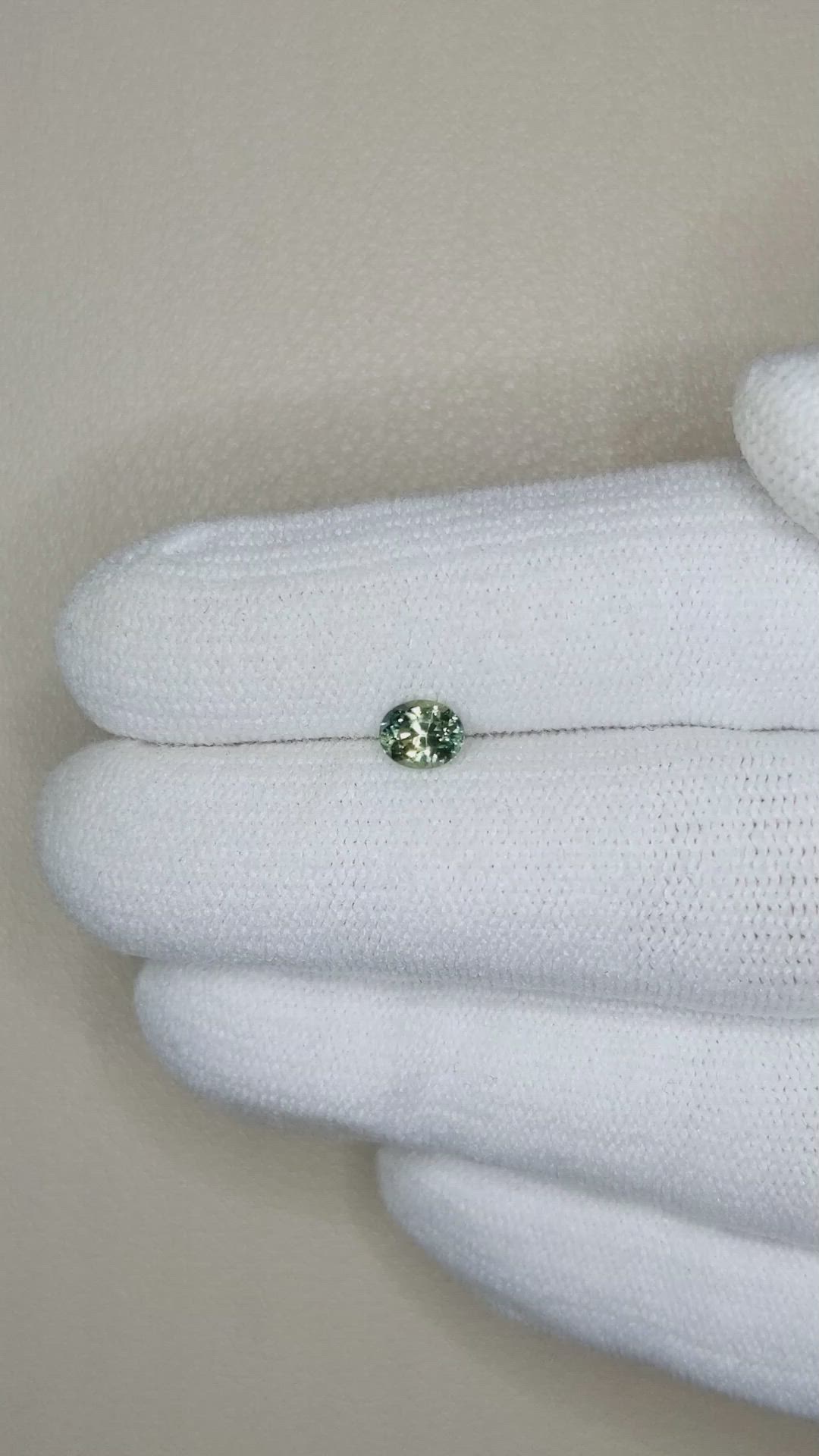 0.55 Ct. Bluish Green Sapphire from Madagascar Size Video