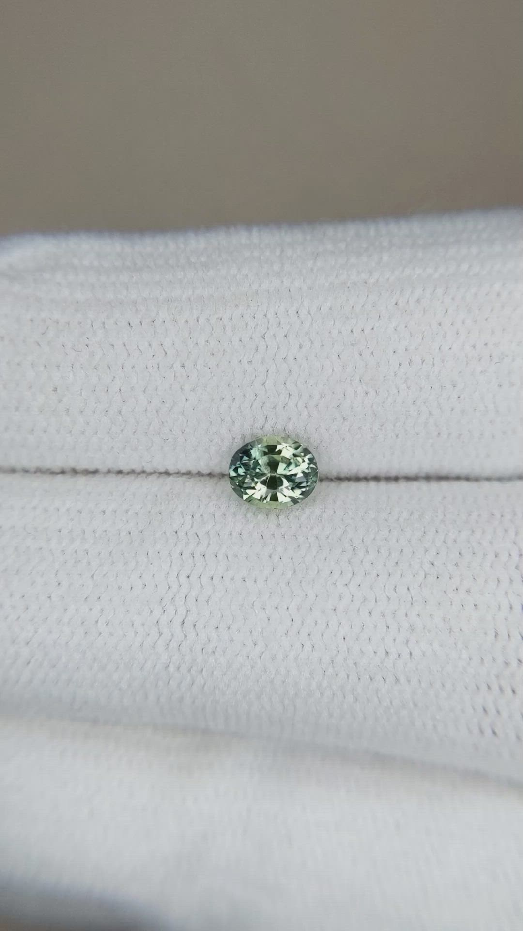 0.55 Ct. Bluish Green Sapphire from Madagascar Size Video