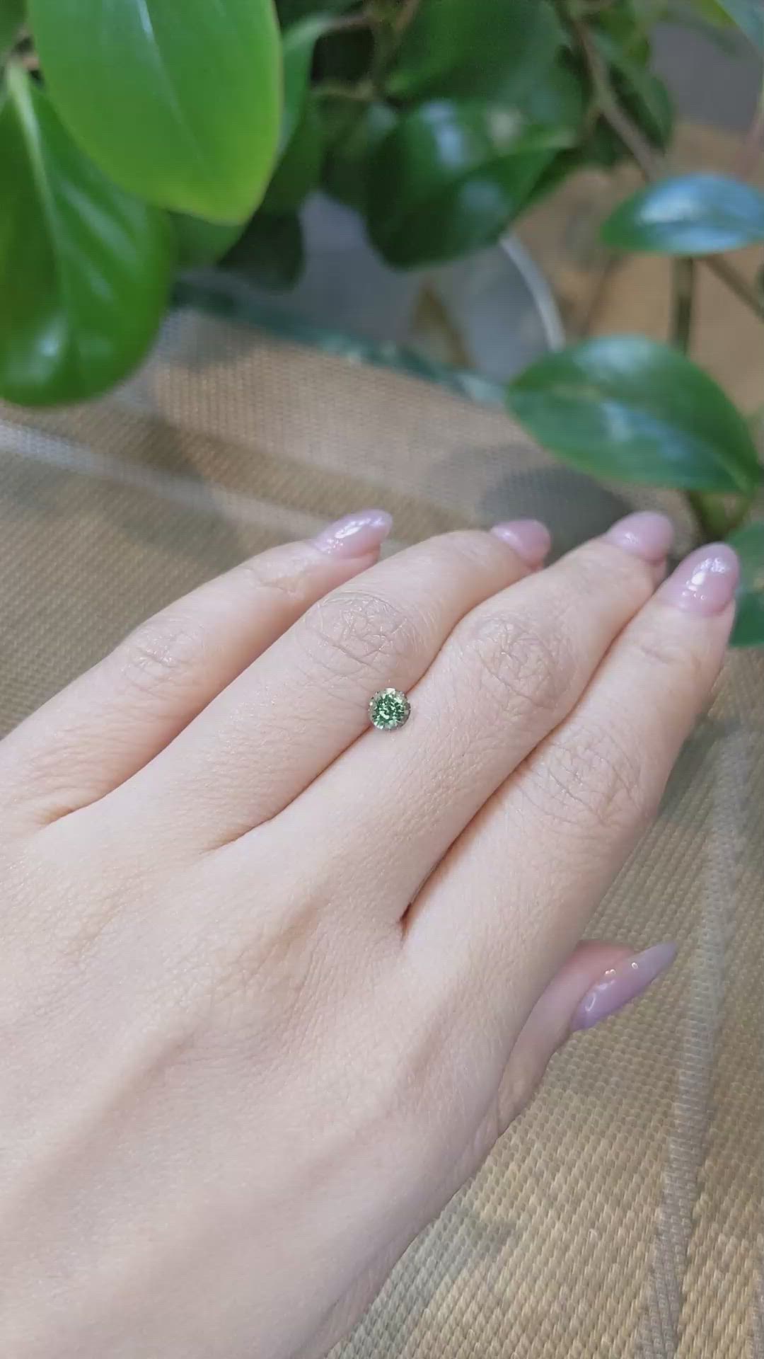 0.56 Ct. Green Sapphire from Madagascar Size Video