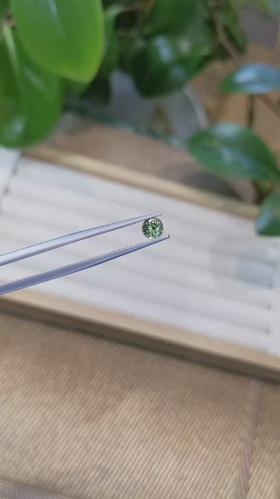 0.56 Ct. Green Sapphire from Madagascar Size Video