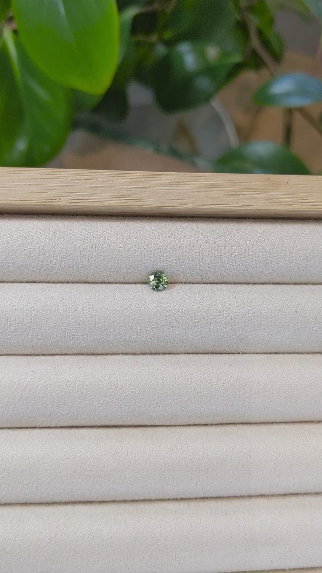 0.45 Ct. Bluish Green Sapphire from Madagascar Size Video
