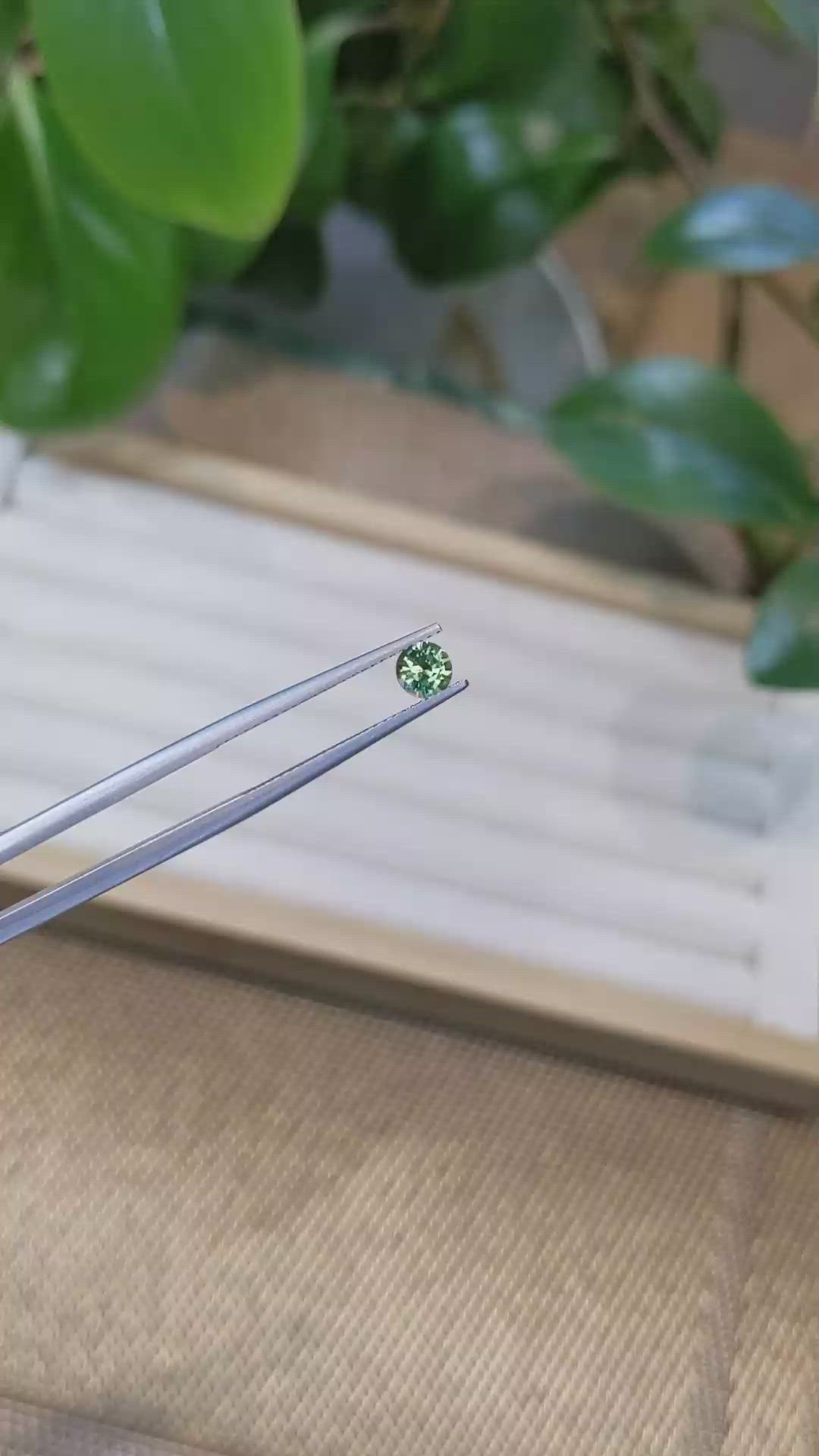 0.45 Ct. Bluish Green Sapphire from Madagascar Size Video