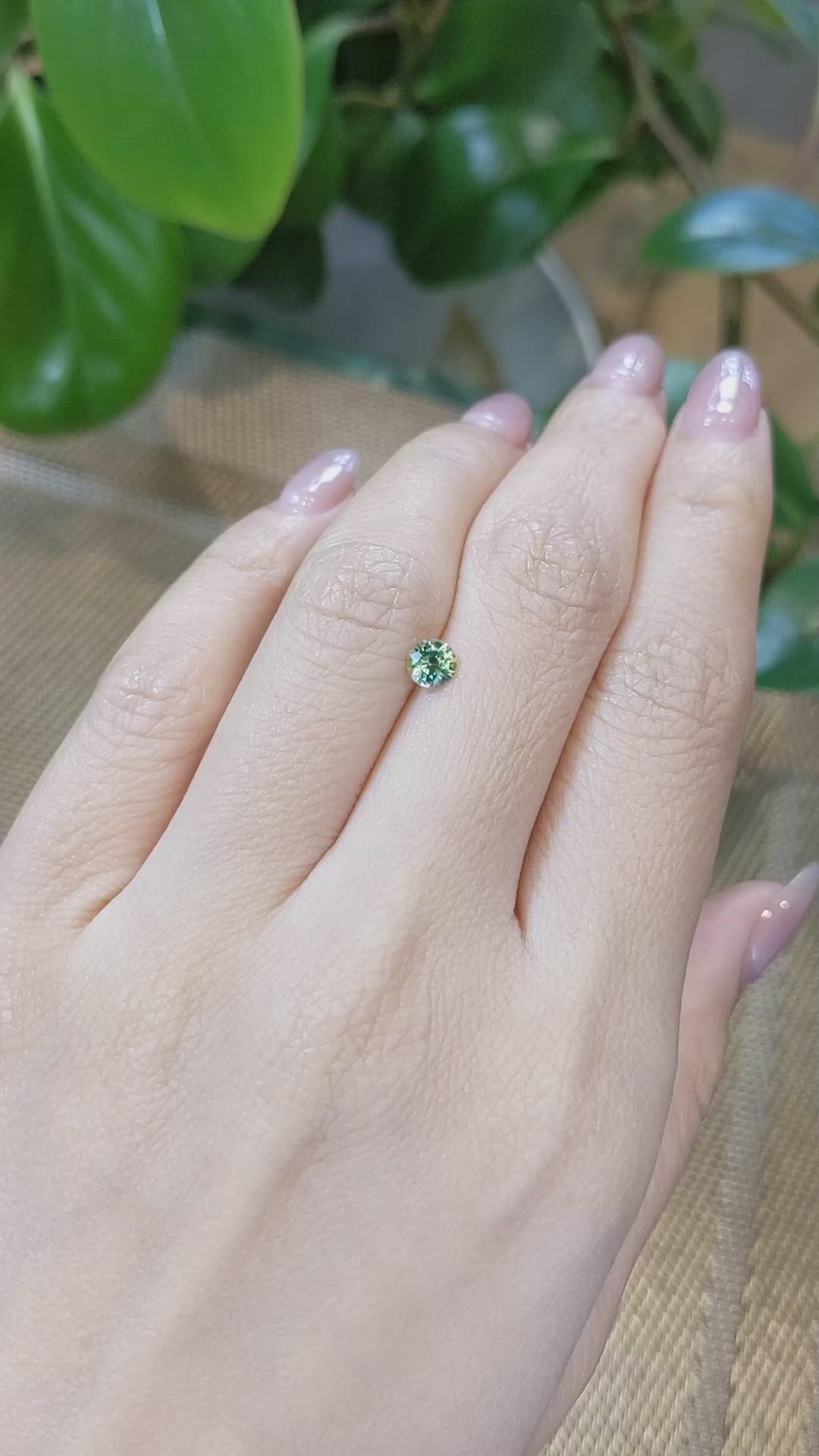 0.45 Ct. Bluish Green Sapphire from Madagascar Size Video