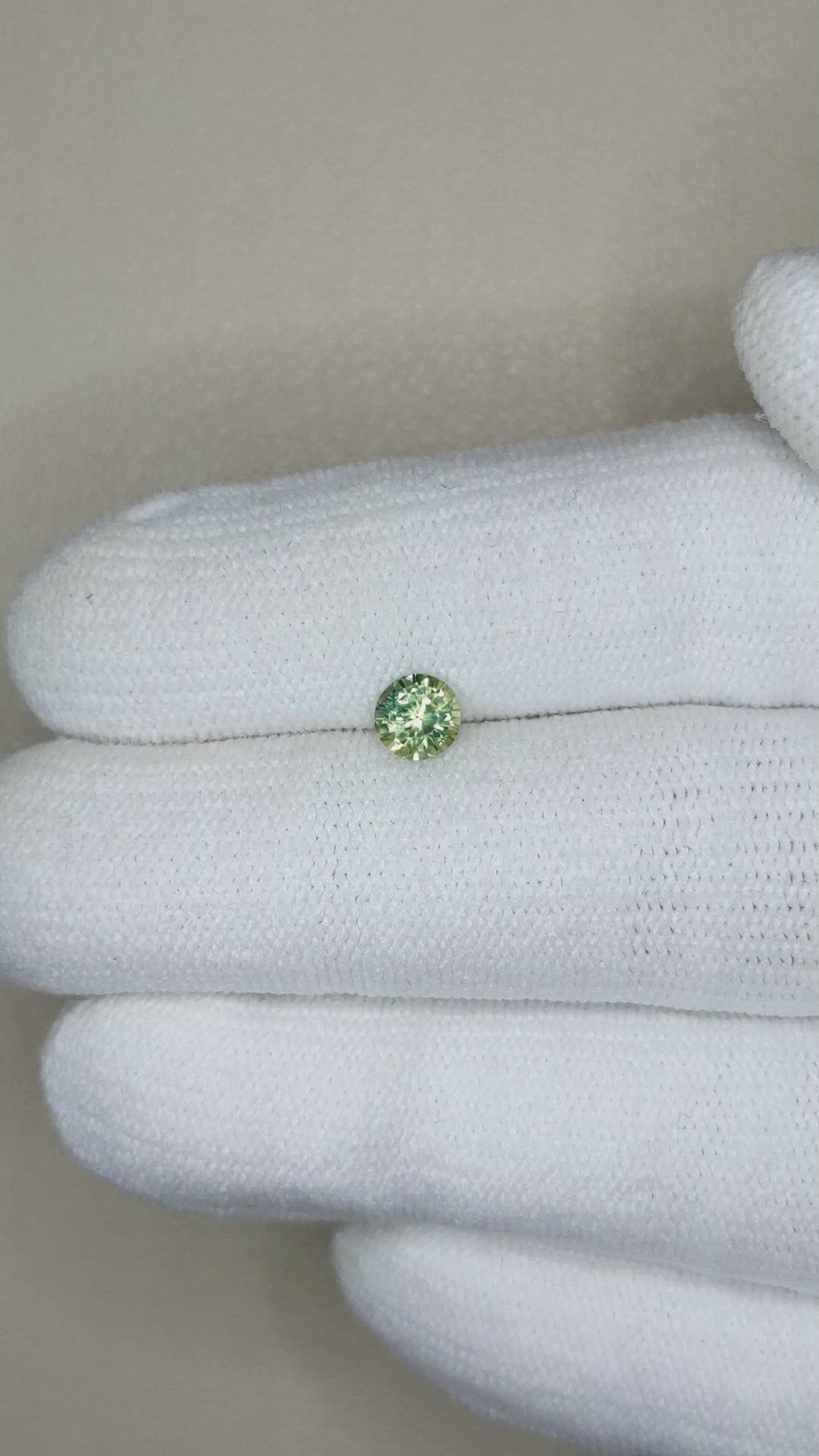 0.45 Ct. Bluish Green Sapphire from Madagascar Size Video