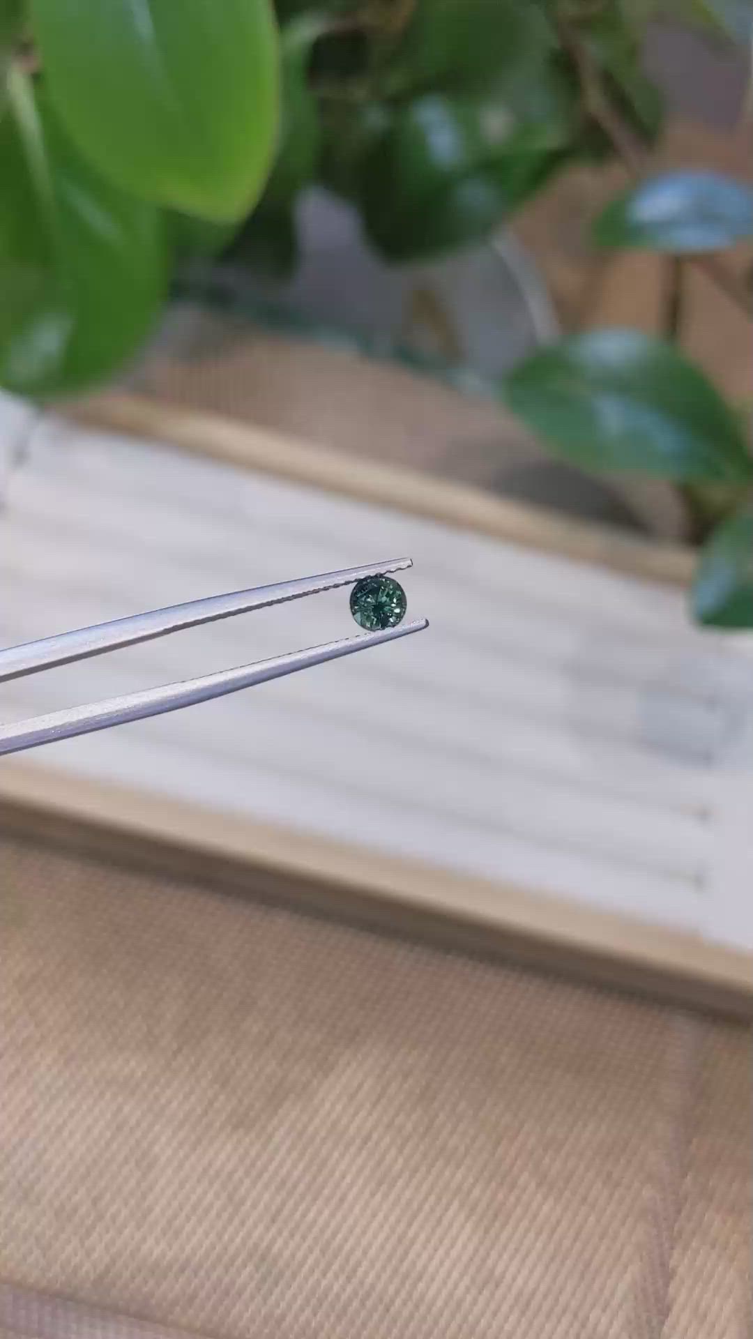 0.60 Ct. Bluish Green Sapphire from Madagascar Size Video
