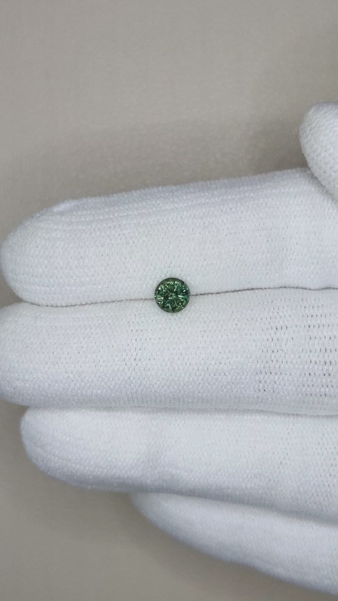 0.60 Ct. Bluish Green Sapphire from Madagascar Size Video