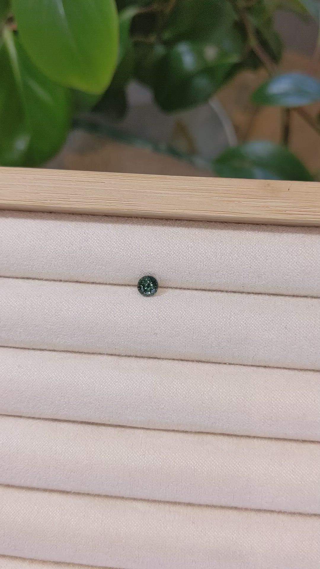 0.60 Ct. Bluish Green Sapphire from Madagascar Size Video
