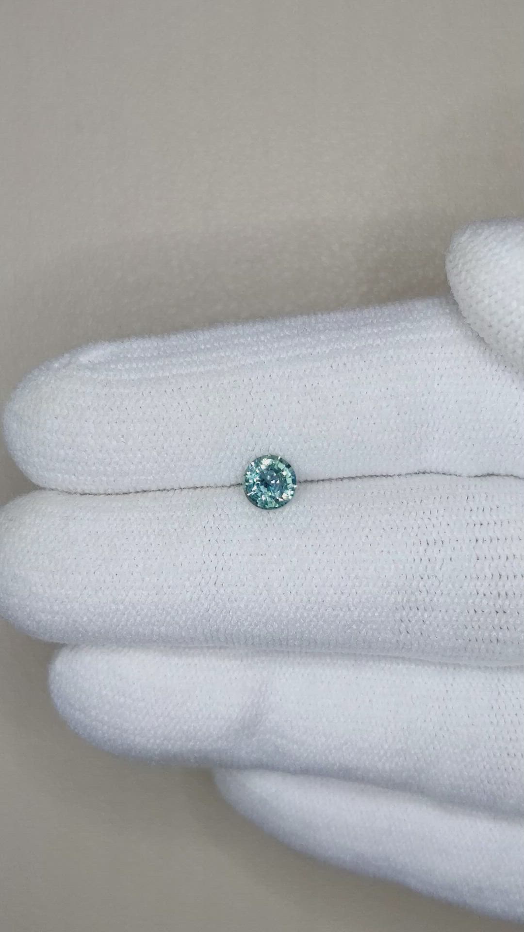 0.56 Ct. Greenish Blue Sapphire from Madagascar Size Video