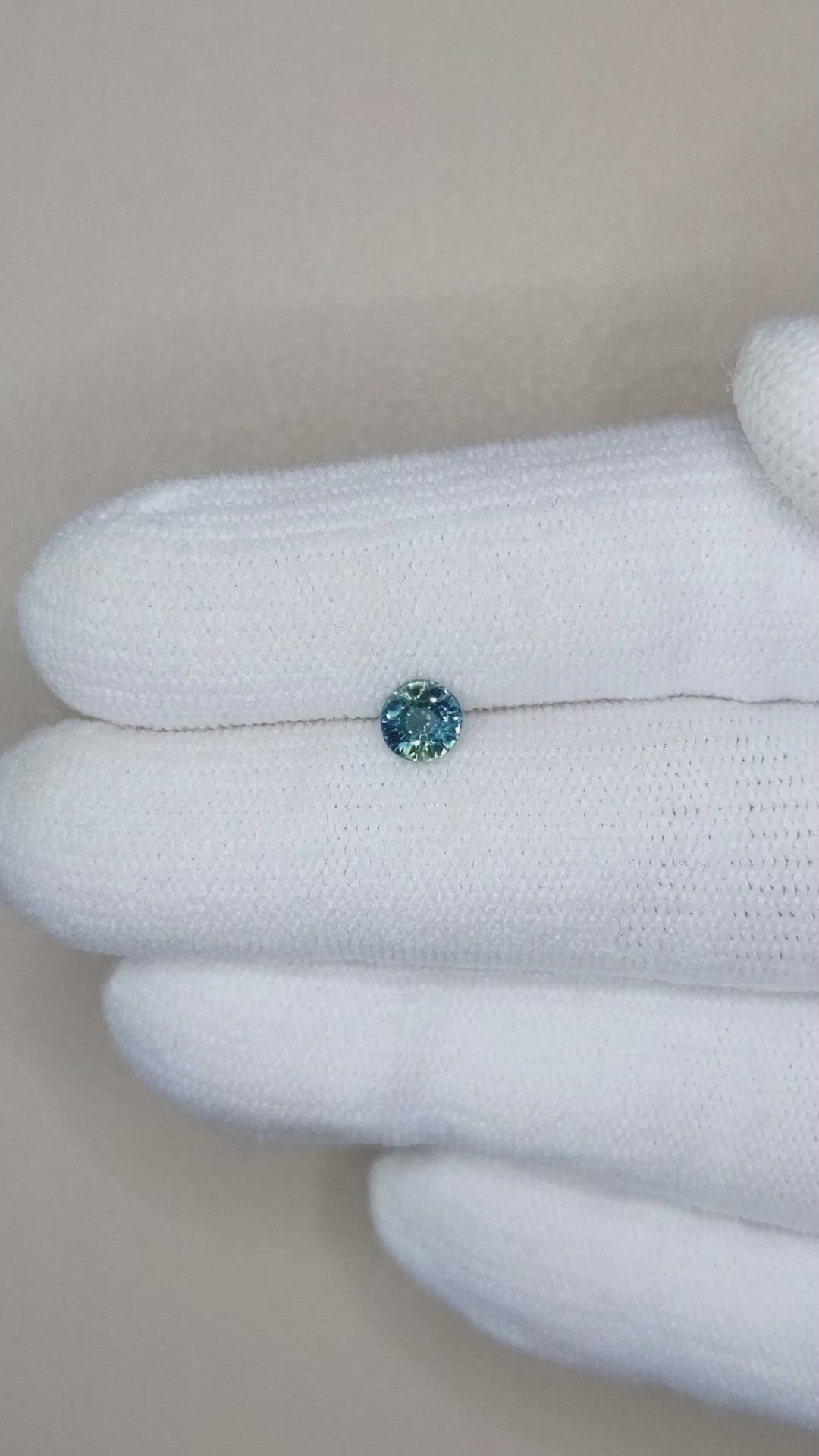 0.58 Ct. Greenish Blue Sapphire from Madagascar Size Video