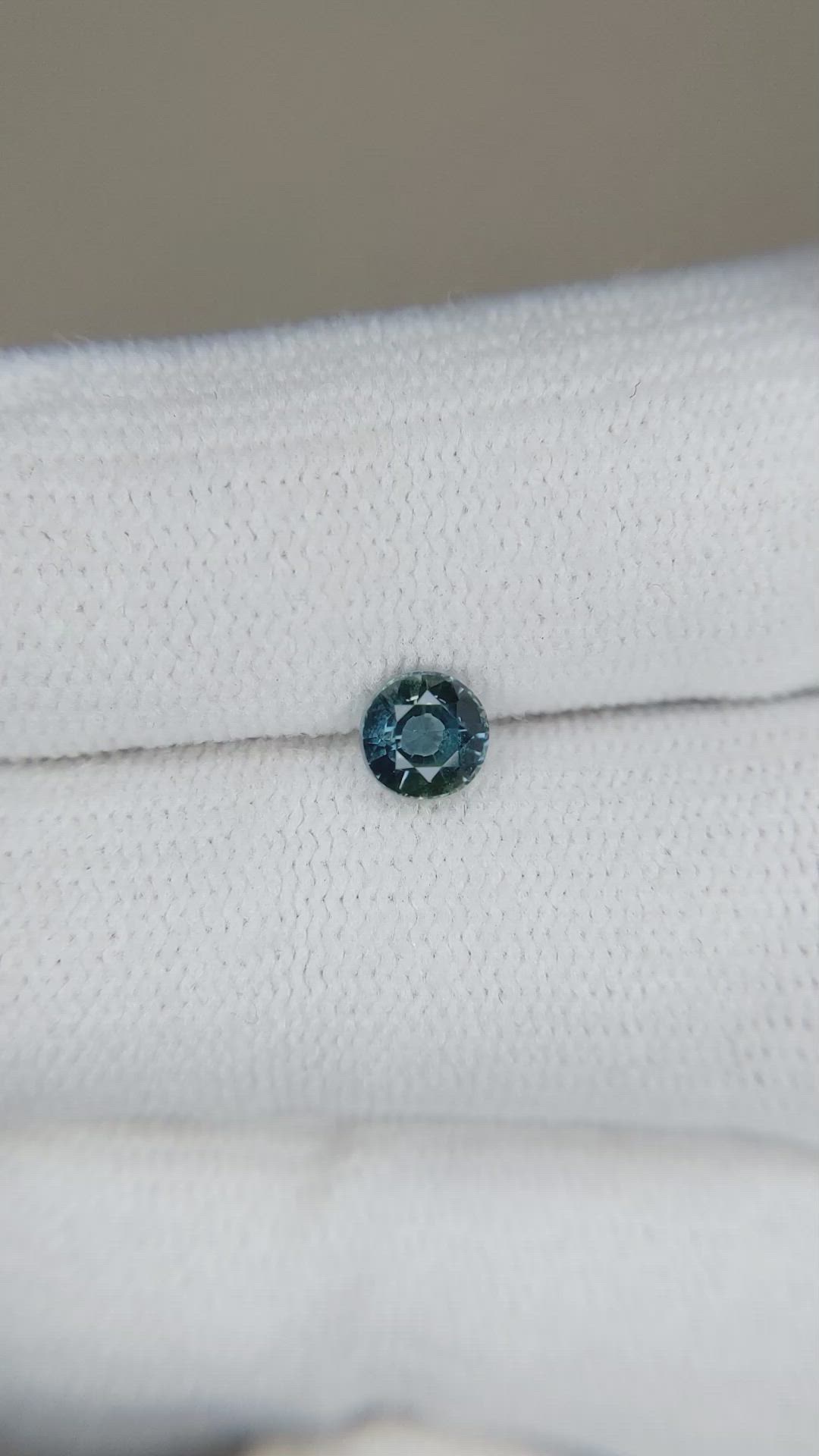 0.58 Ct. Greenish Blue Sapphire from Madagascar Size Video