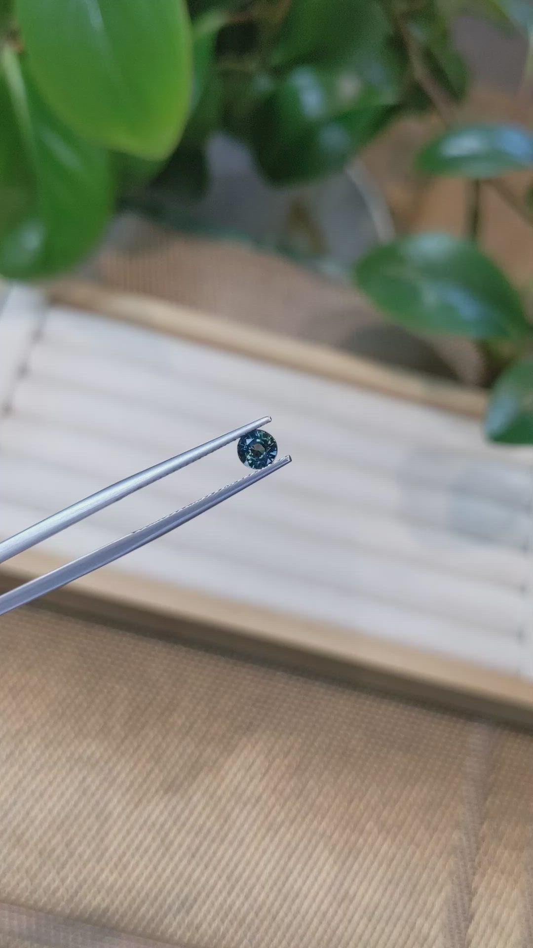 0.58 Ct. Greenish Blue Sapphire from Madagascar Size Video