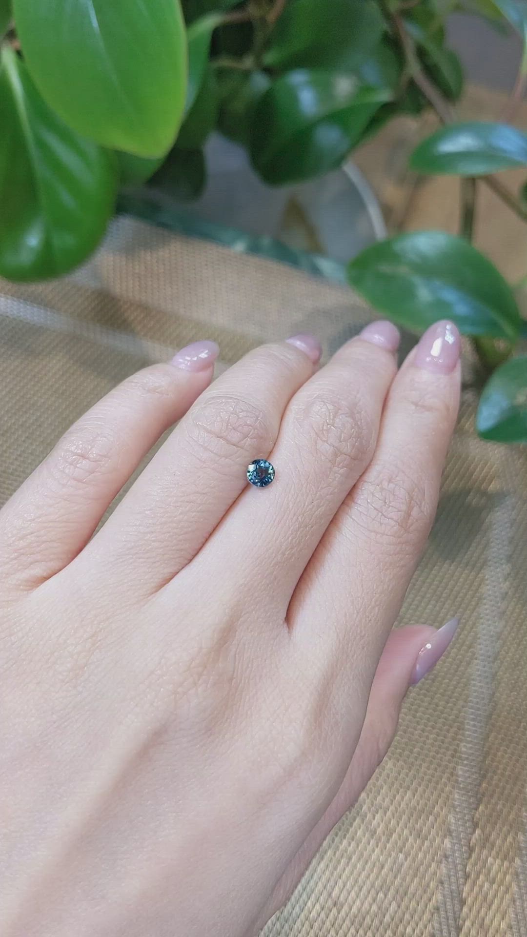 0.58 Ct. Greenish Blue Sapphire from Madagascar Size Video