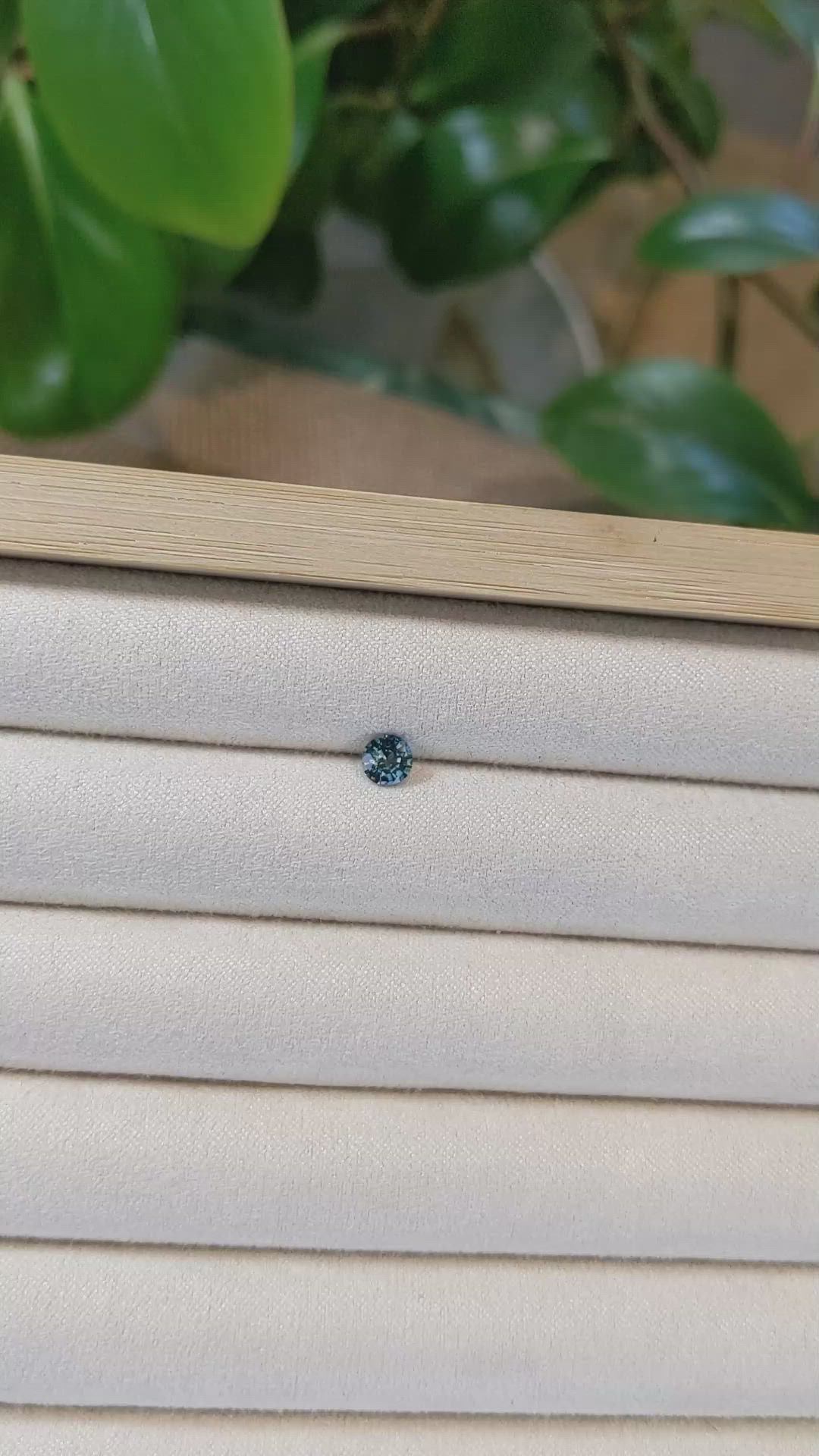 0.51 Ct. Greenish Blue Sapphire from Madagascar Size Video