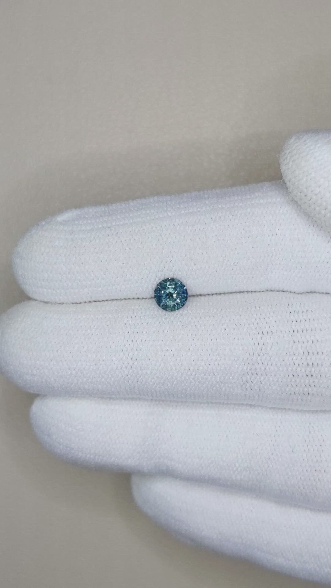 0.51 Ct. Greenish Blue Sapphire from Madagascar Size Video