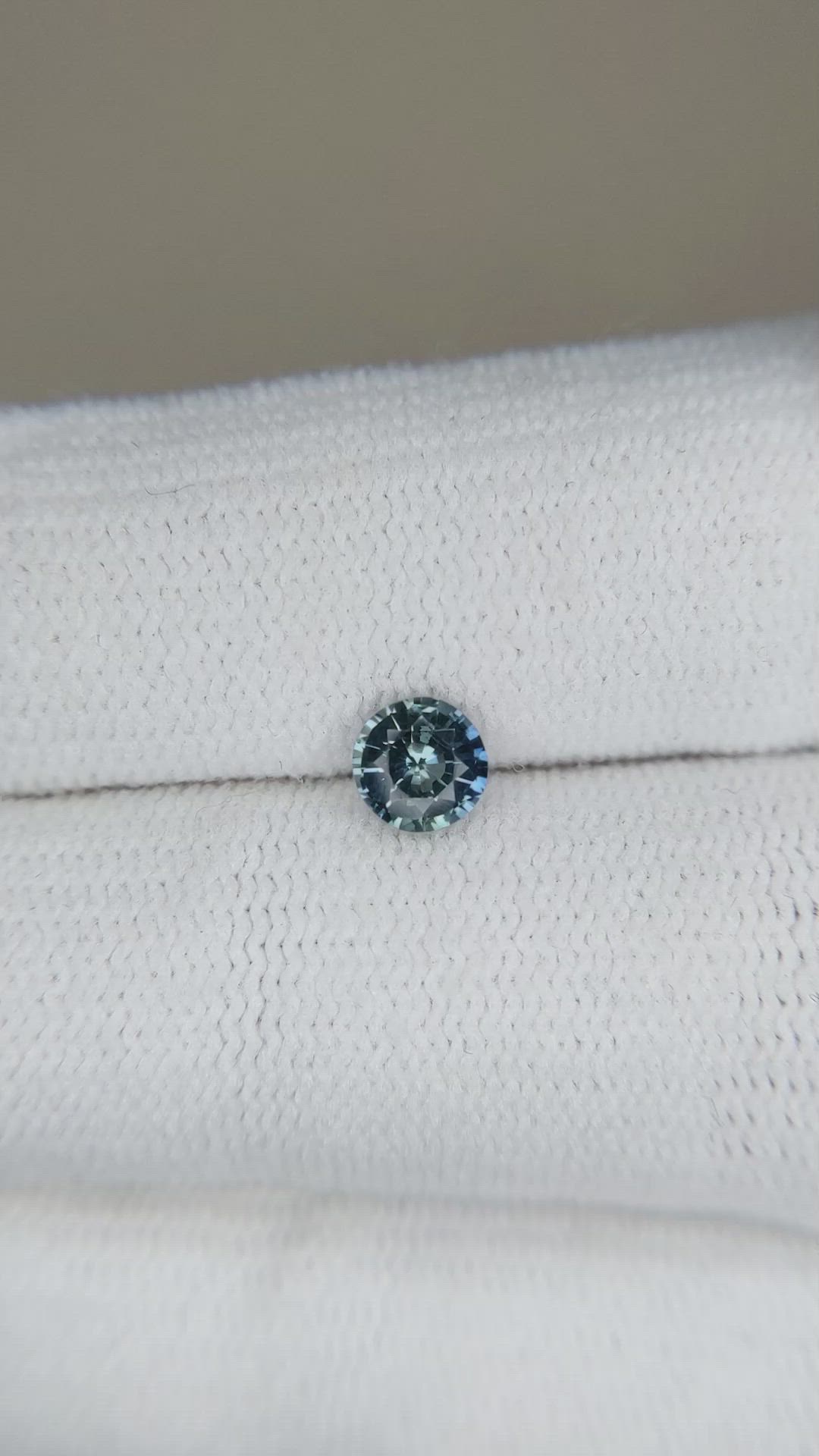 0.51 Ct. Greenish Blue Sapphire from Madagascar Size Video