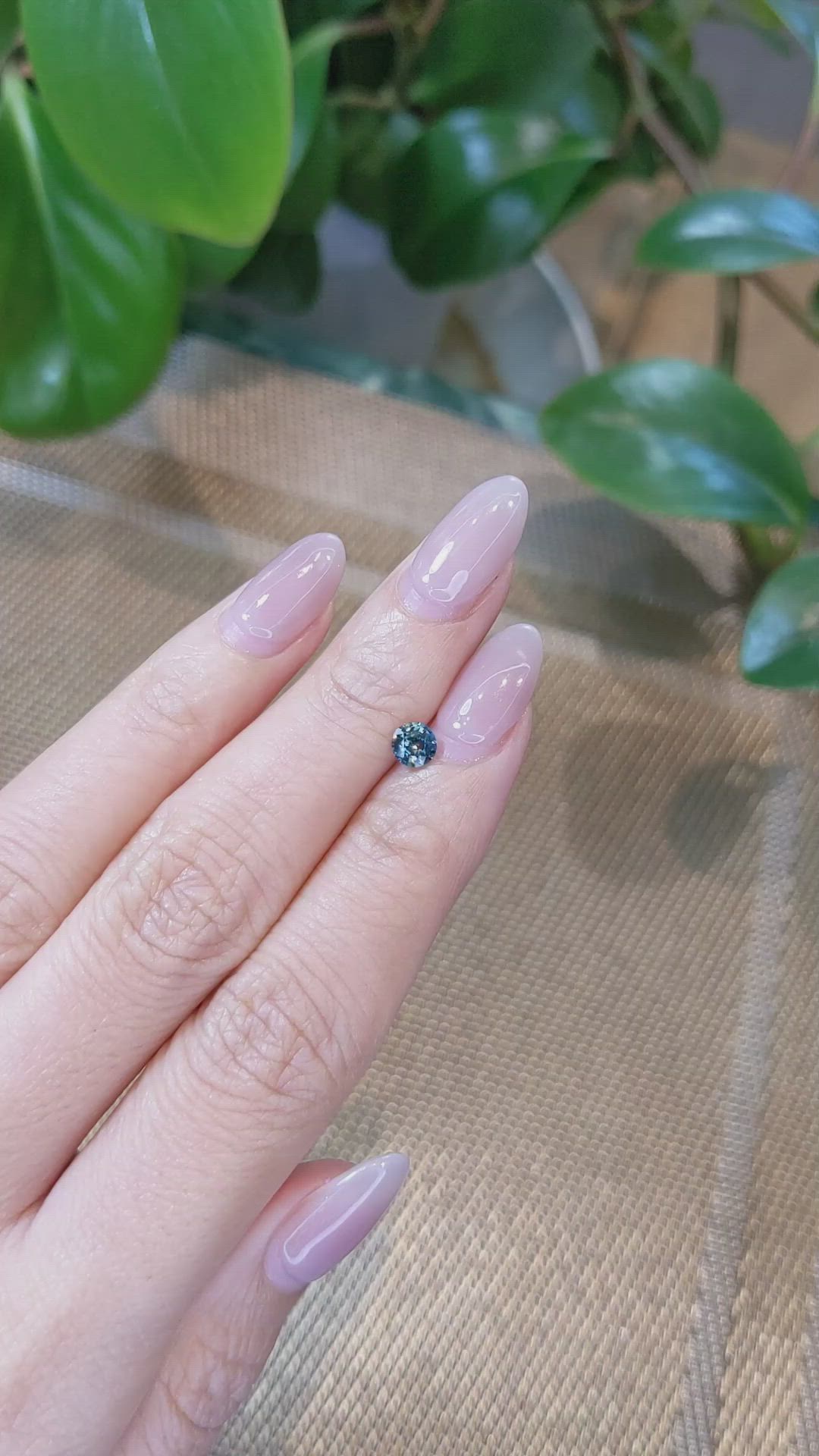 0.51 Ct. Greenish Blue Sapphire from Madagascar Size Video