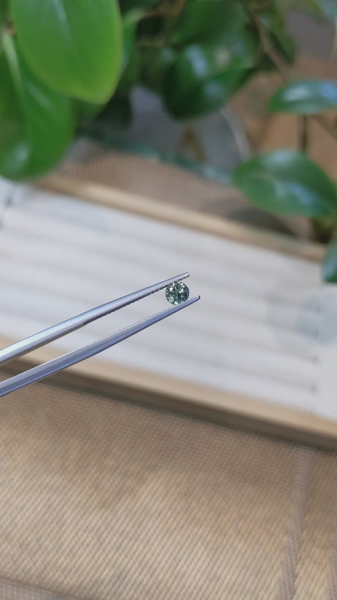 0.41 Ct. Greenish Blue Sapphire from Madagascar Size Video