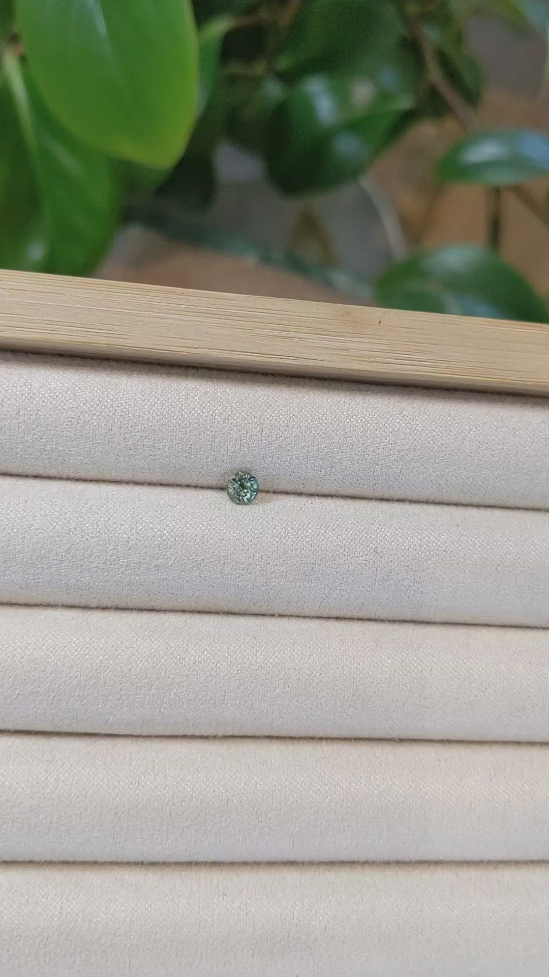0.41 Ct. Greenish Blue Sapphire from Madagascar Size Video