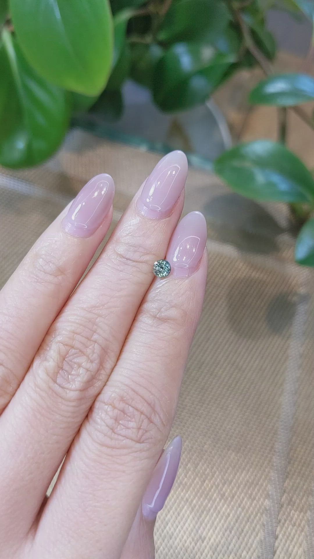 0.41 Ct. Greenish Blue Sapphire from Madagascar Size Video