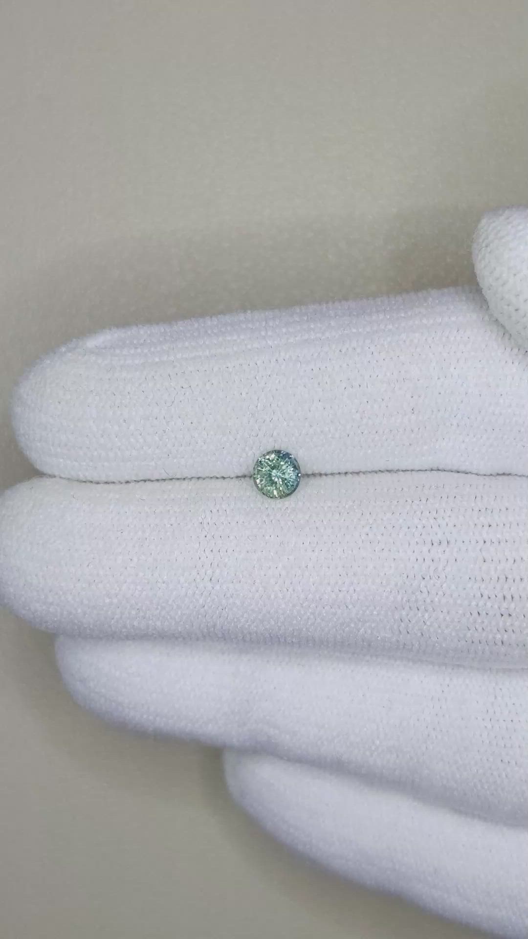 0.41 Ct. Greenish Blue Sapphire from Madagascar Size Video