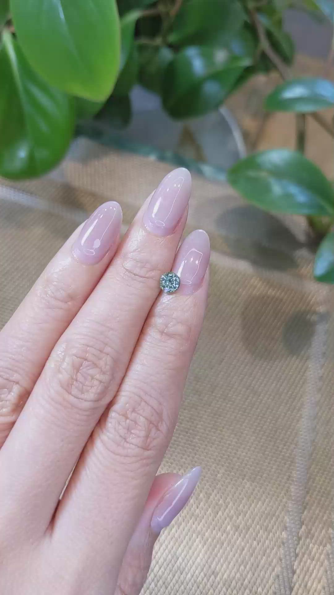 0.45 Ct. Greenish Blue Sapphire from Madagascar Size Video