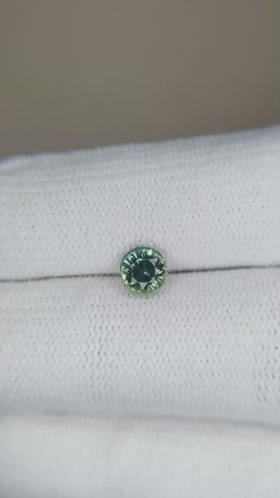 0.76 Ct. Bluish Green Sapphire from Madagascar Size Video