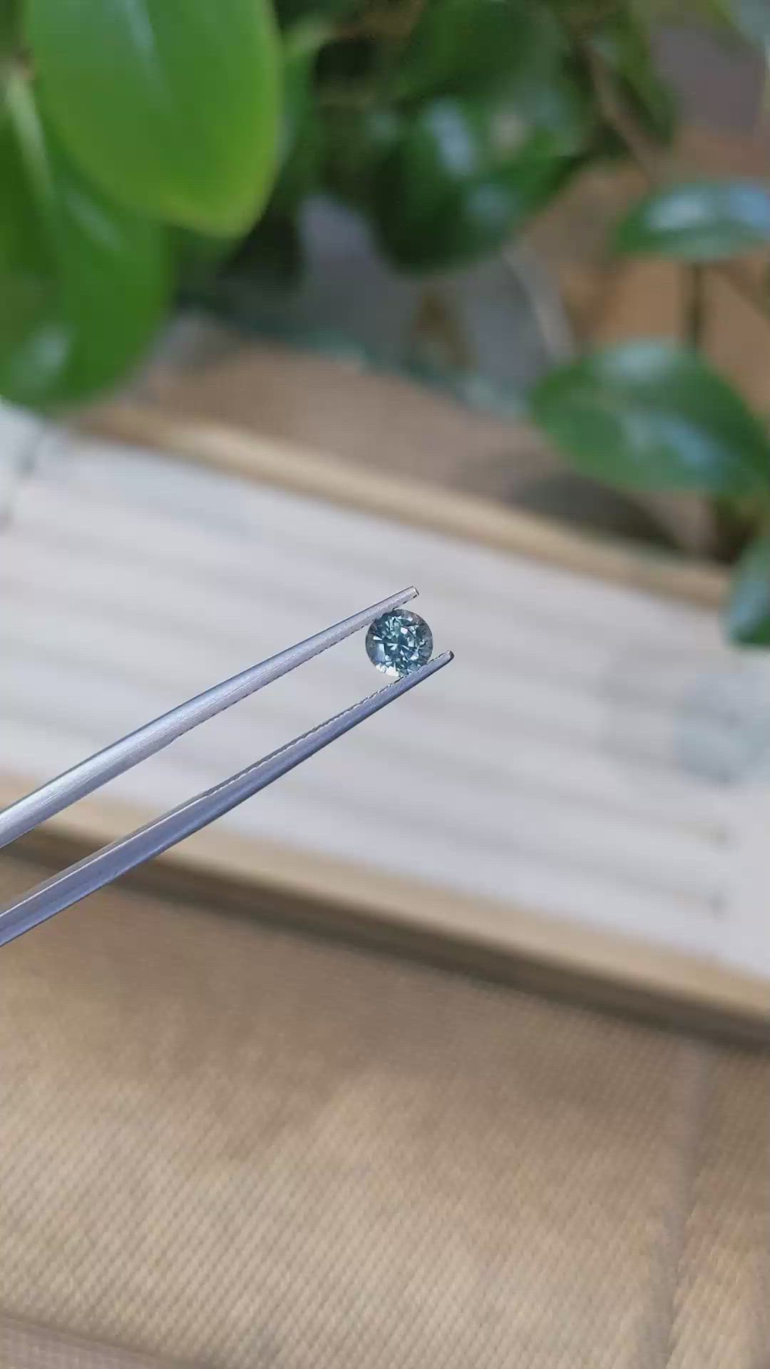 0.67 Ct. Greenish Blue Sapphire from Madagascar Size Video