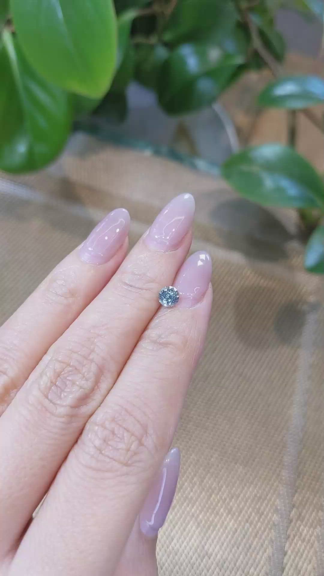 0.67 Ct. Greenish Blue Sapphire from Madagascar Size Video