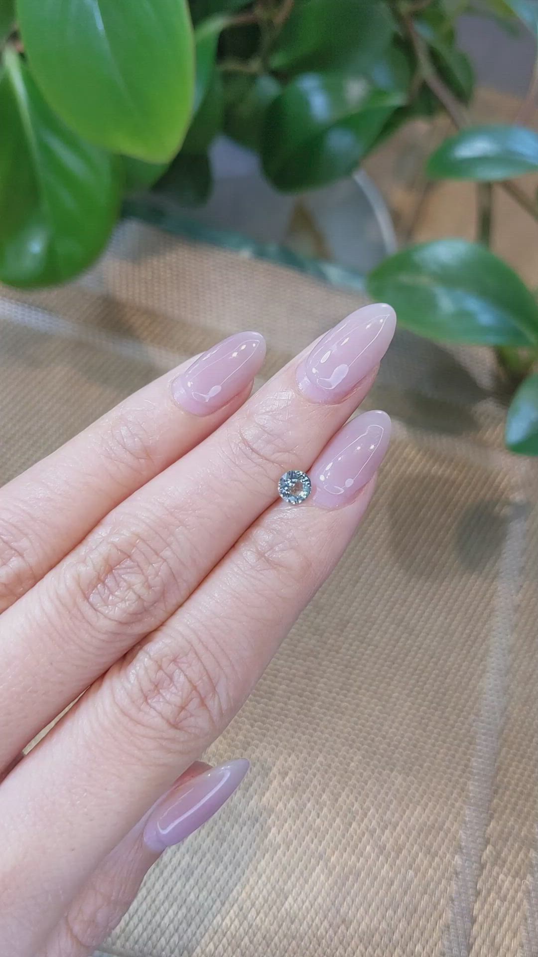 0.56 Ct. Greyish Blue Sapphire from Madagascar Size Video