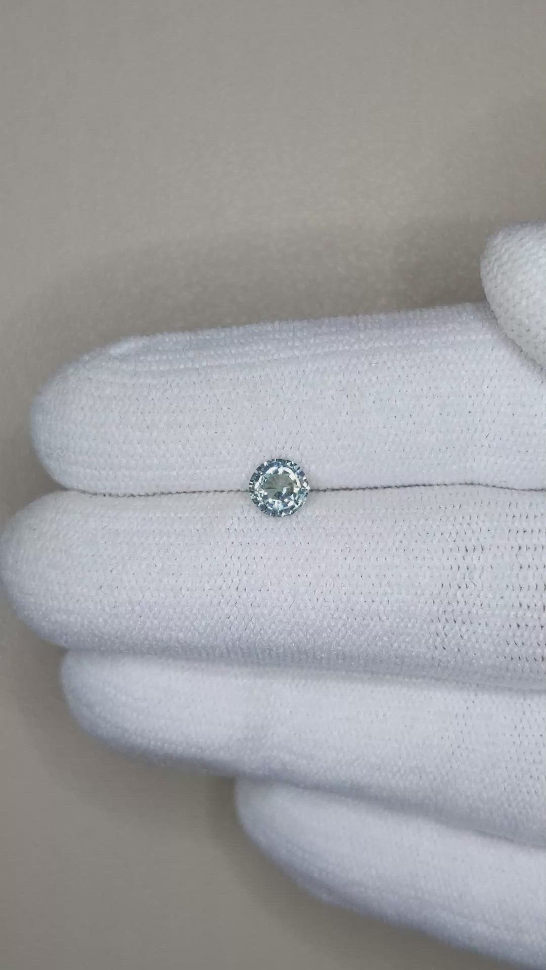 0.56 Ct. Greyish Blue Sapphire from Madagascar Size Video