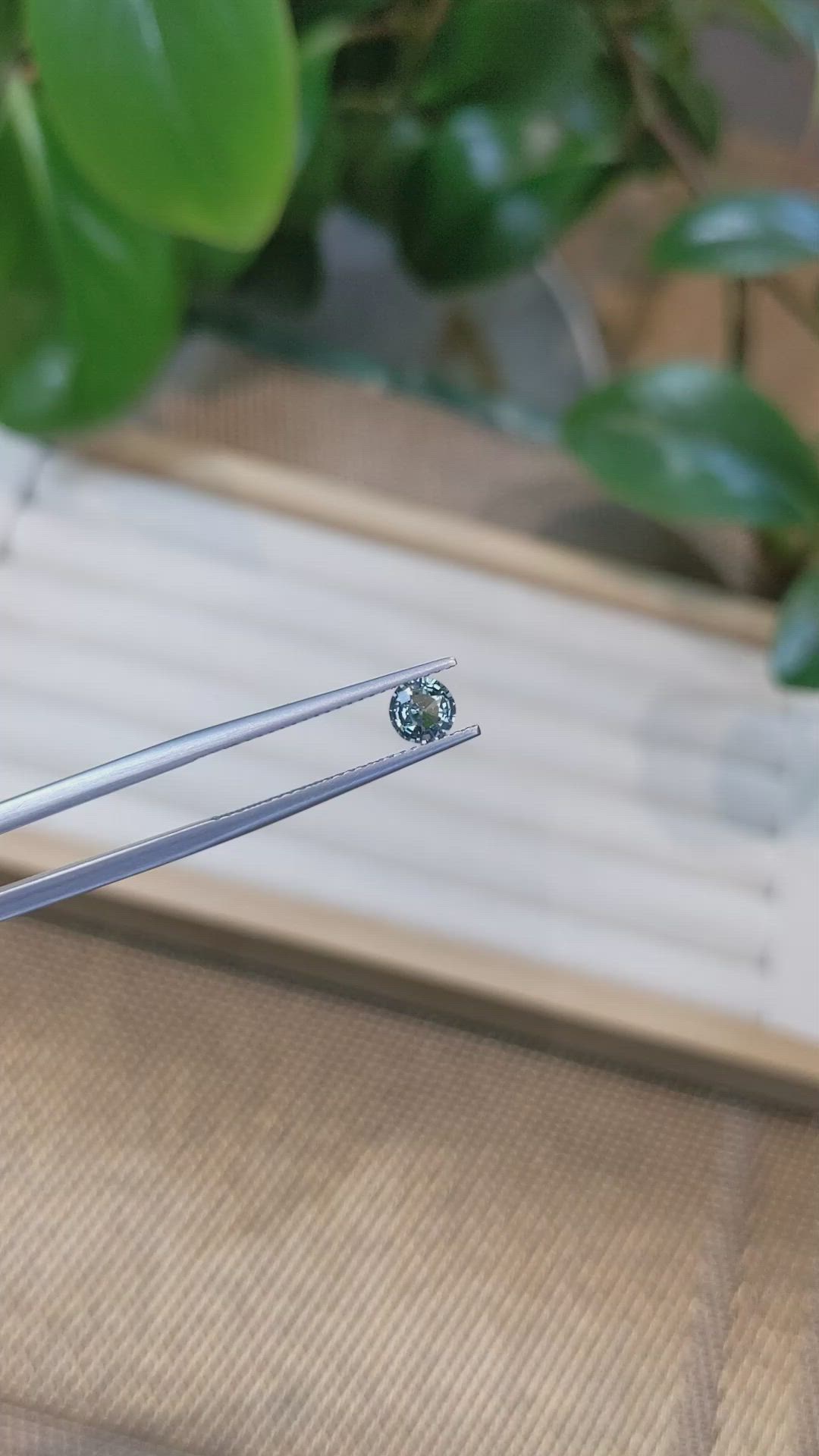 0.56 Ct. Greyish Blue Sapphire from Madagascar Size Video