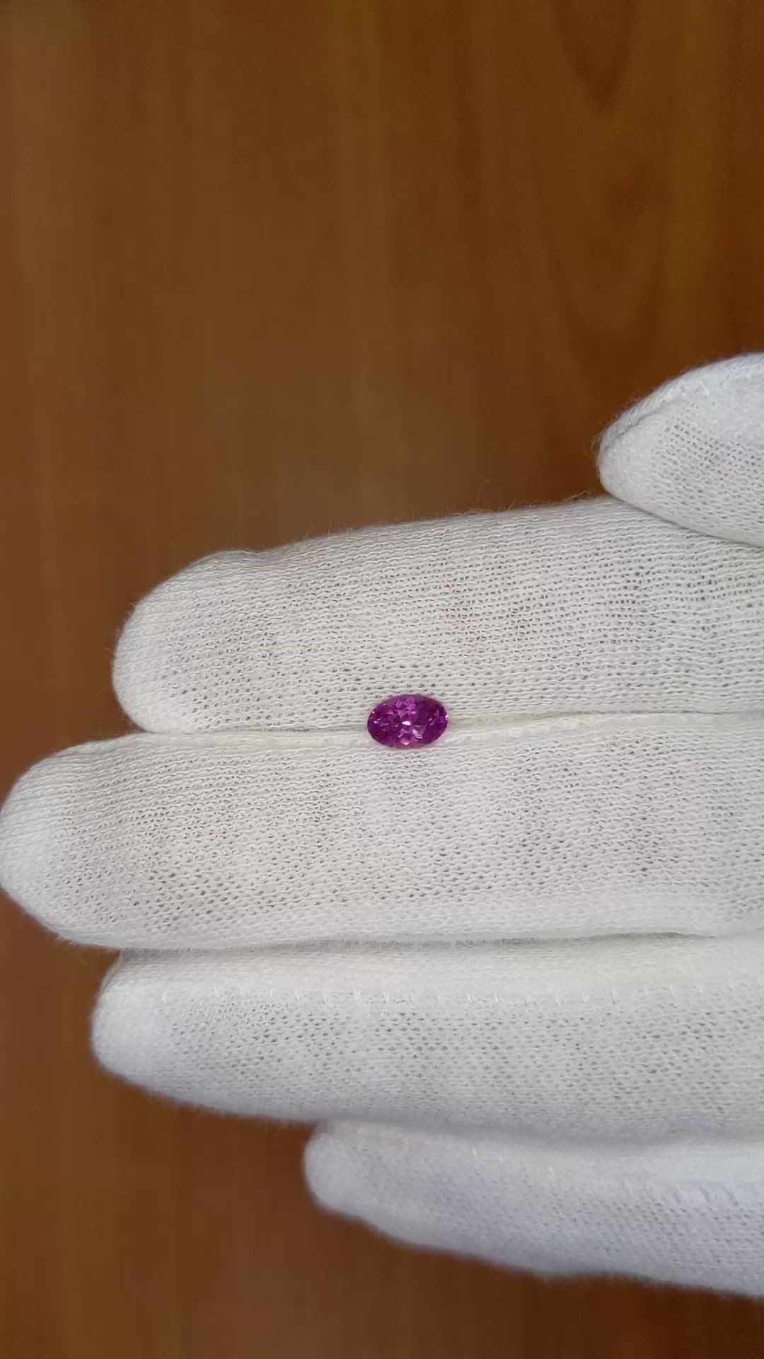 0.57 Ct. Pinkish Purple Sapphire from Ceylon (Sri Lanka) Size Video