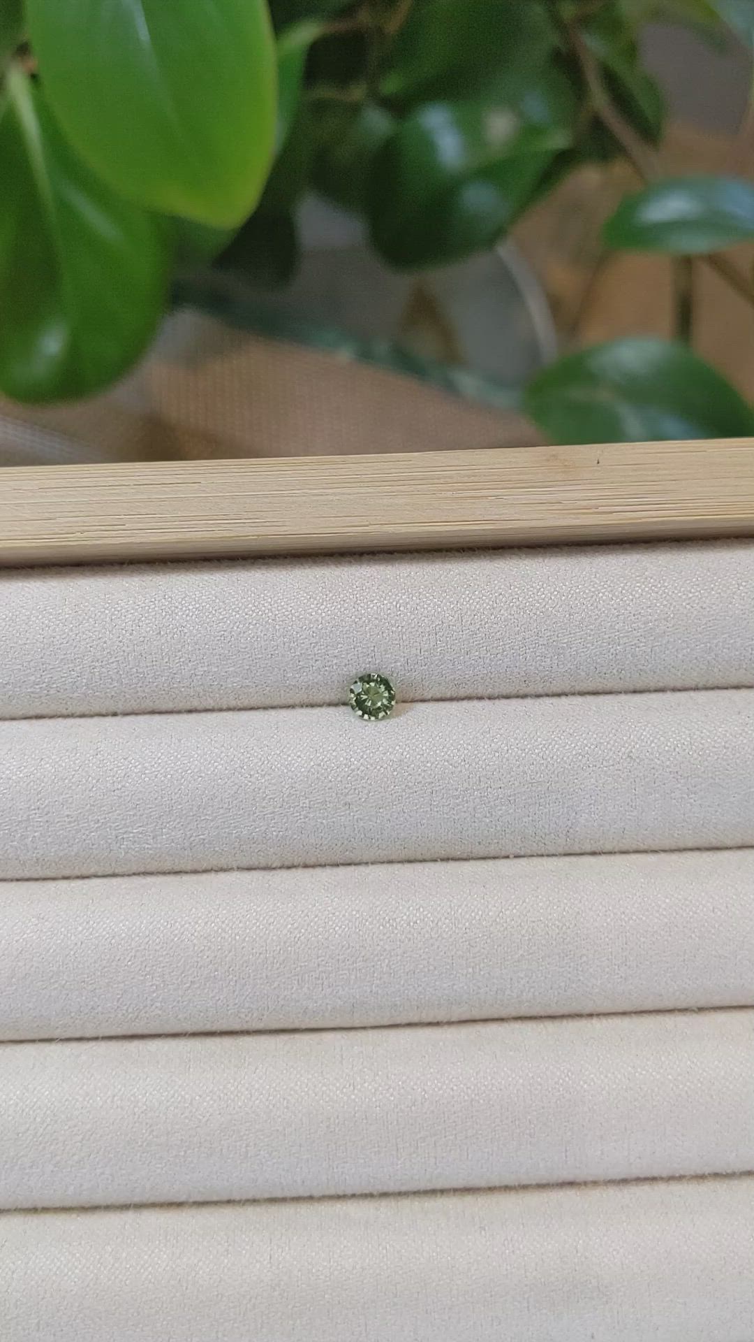 0.47 Ct. Yellowish Green Sapphire from Madagascar Size Video