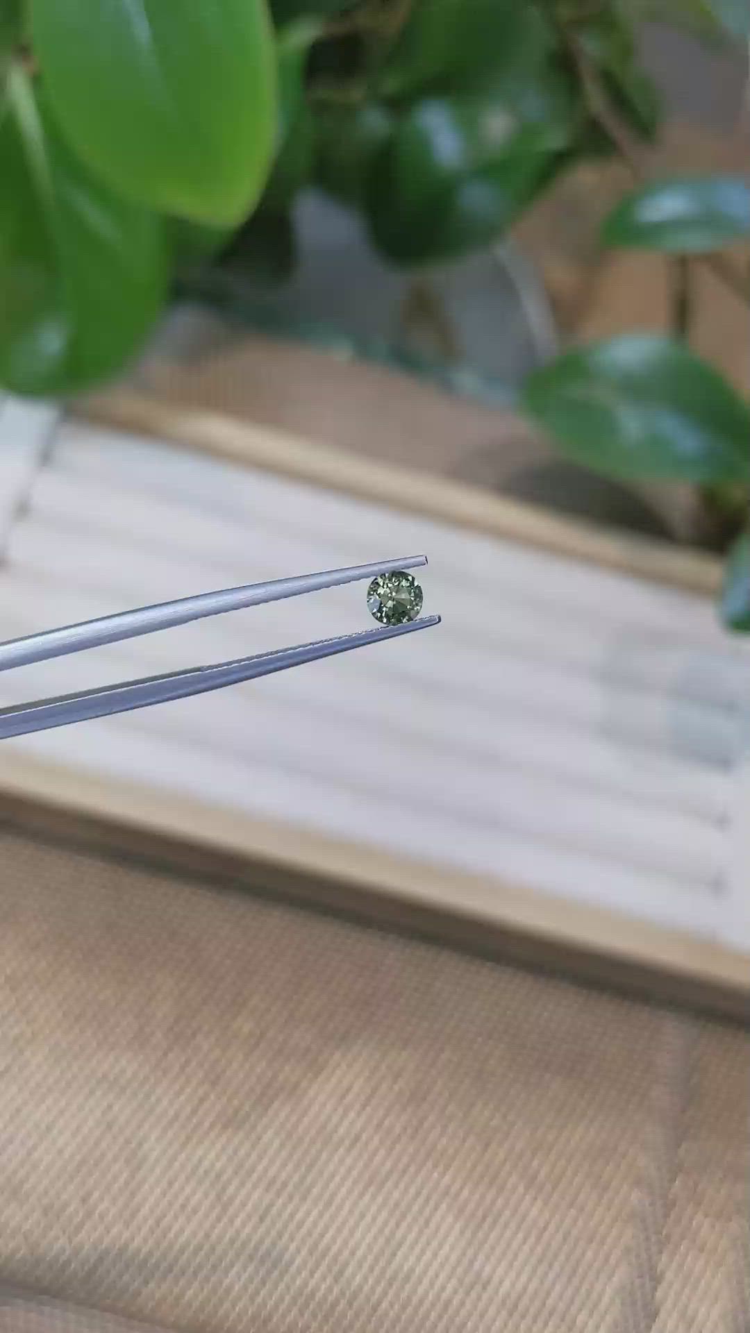 0.47 Ct. Yellowish Green Sapphire from Madagascar Size Video