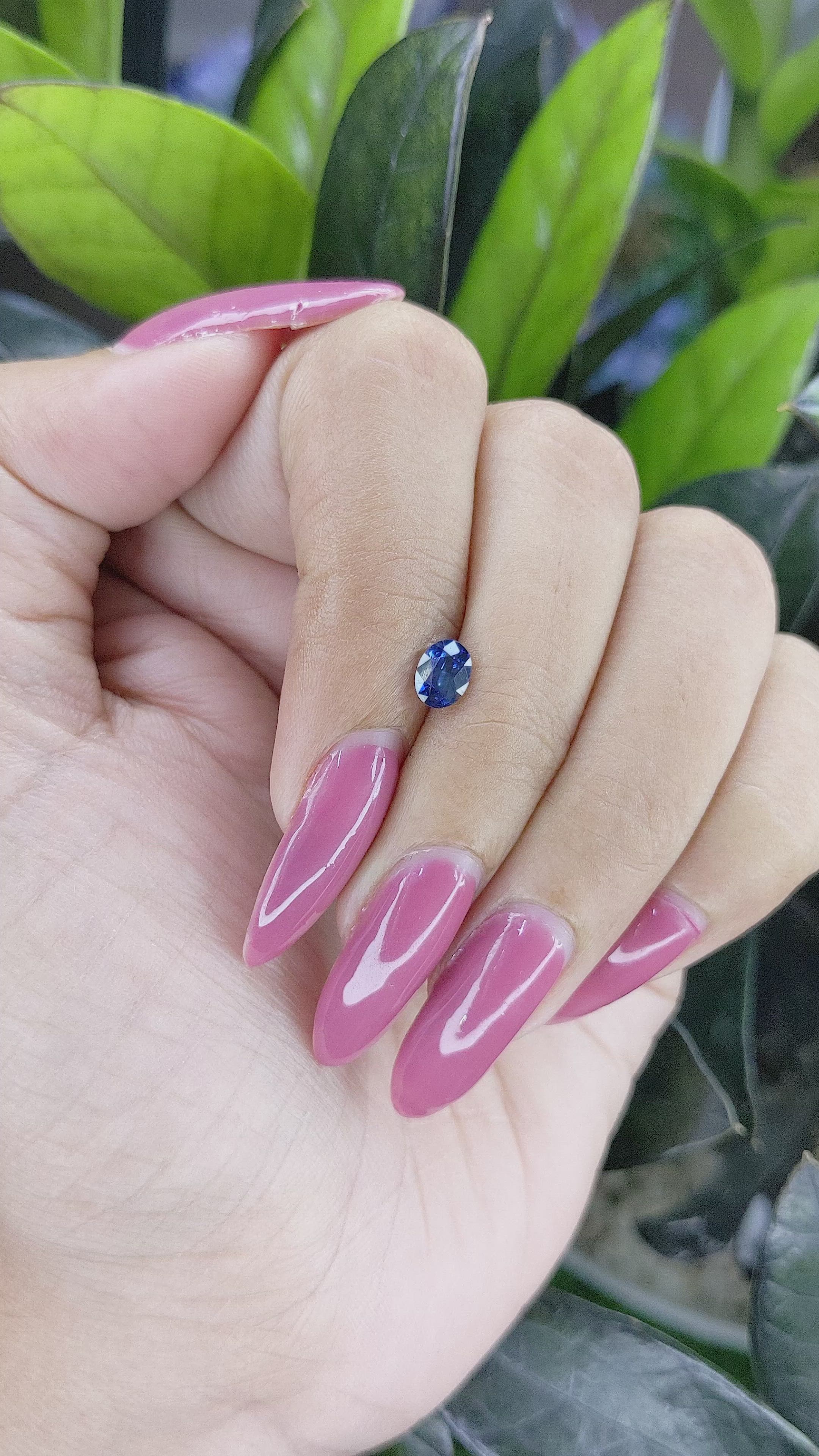 0.66 Ct. Greenish Blue Sapphire from Ceylon (Sri Lanka) Size Video