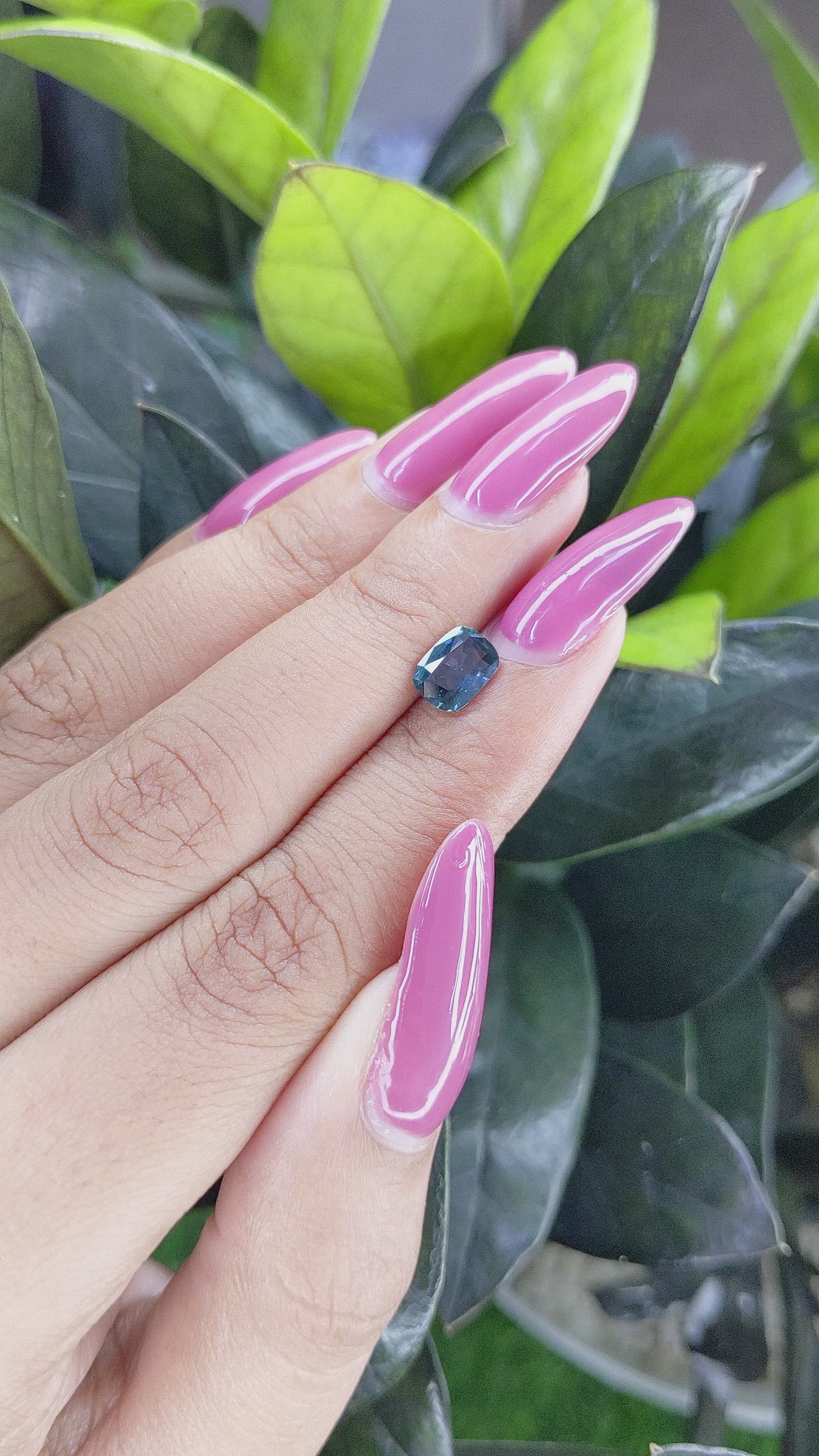 1.04 Ct. Greenish Blue Sapphire from Ceylon (Sri Lanka) Size Video